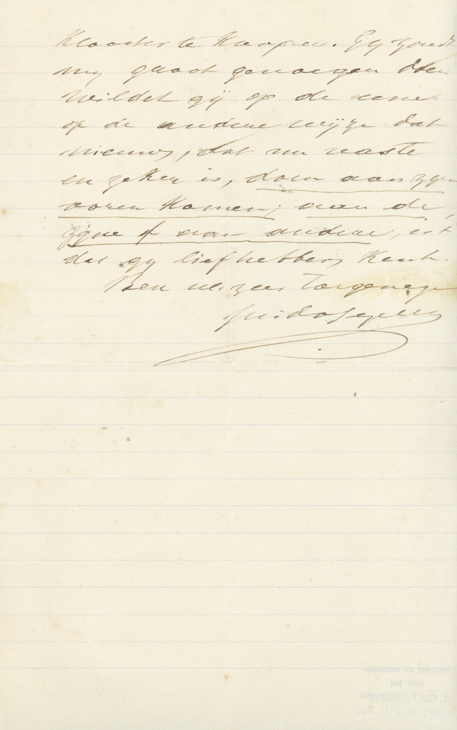 Guido Gezelle aan Louise Gezelle en Camille Lateur