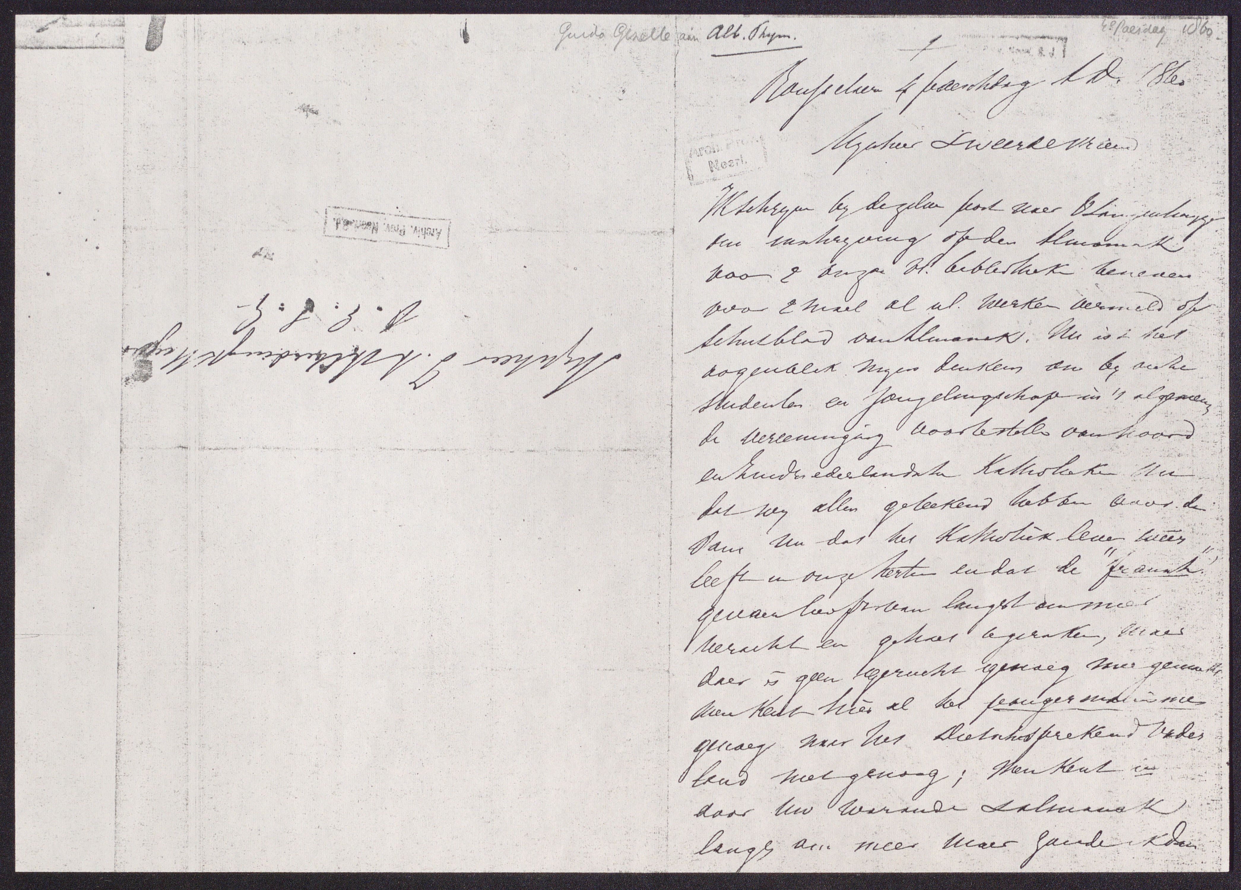 Guido Gezelle aan Josephus Albertus Alberdingk Thijm