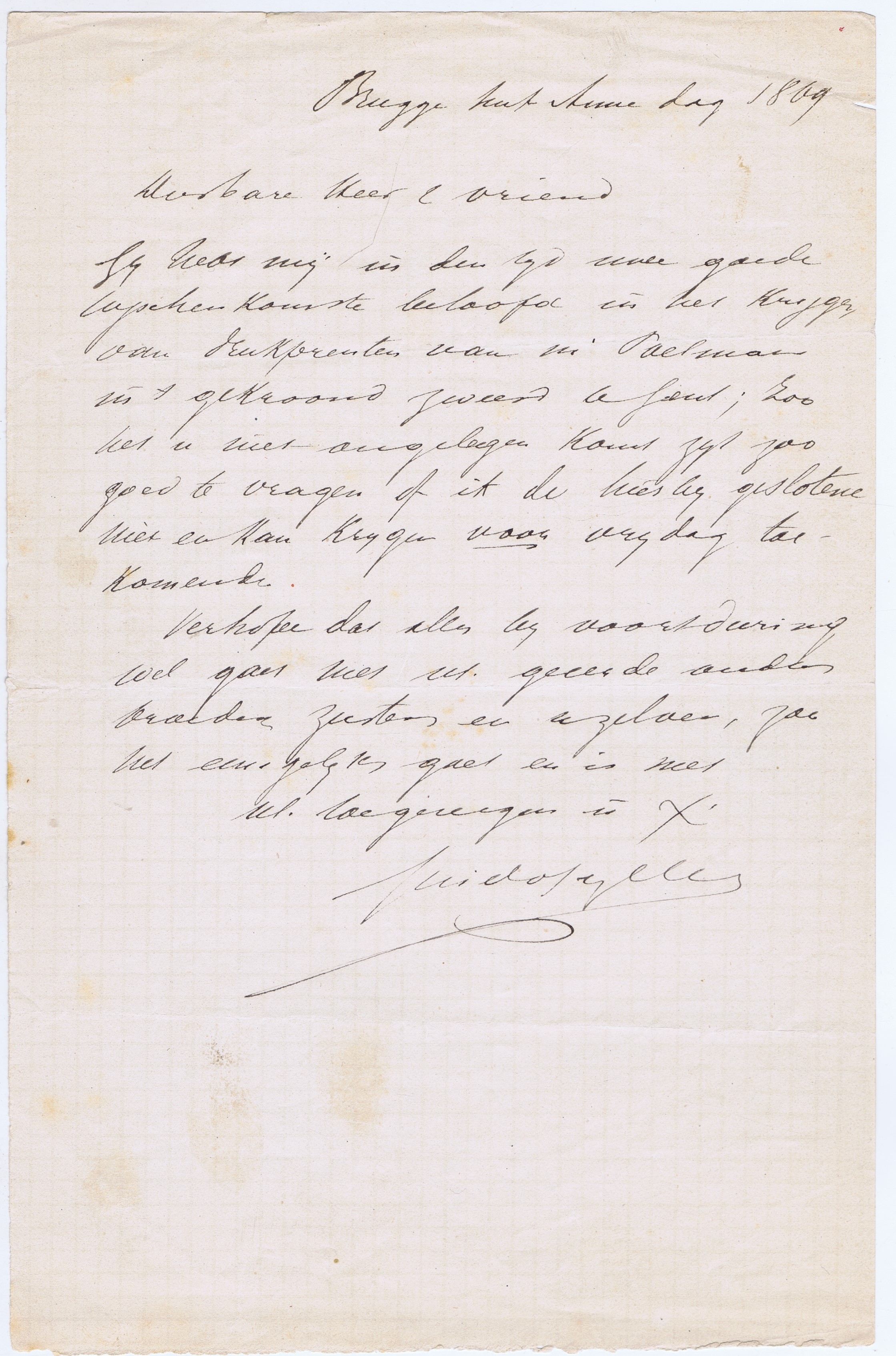 Guido Gezelle aan [Jean-Baptiste-Emmanuel-Felix-Vincent-Pierre-Marie (de) Béthune]