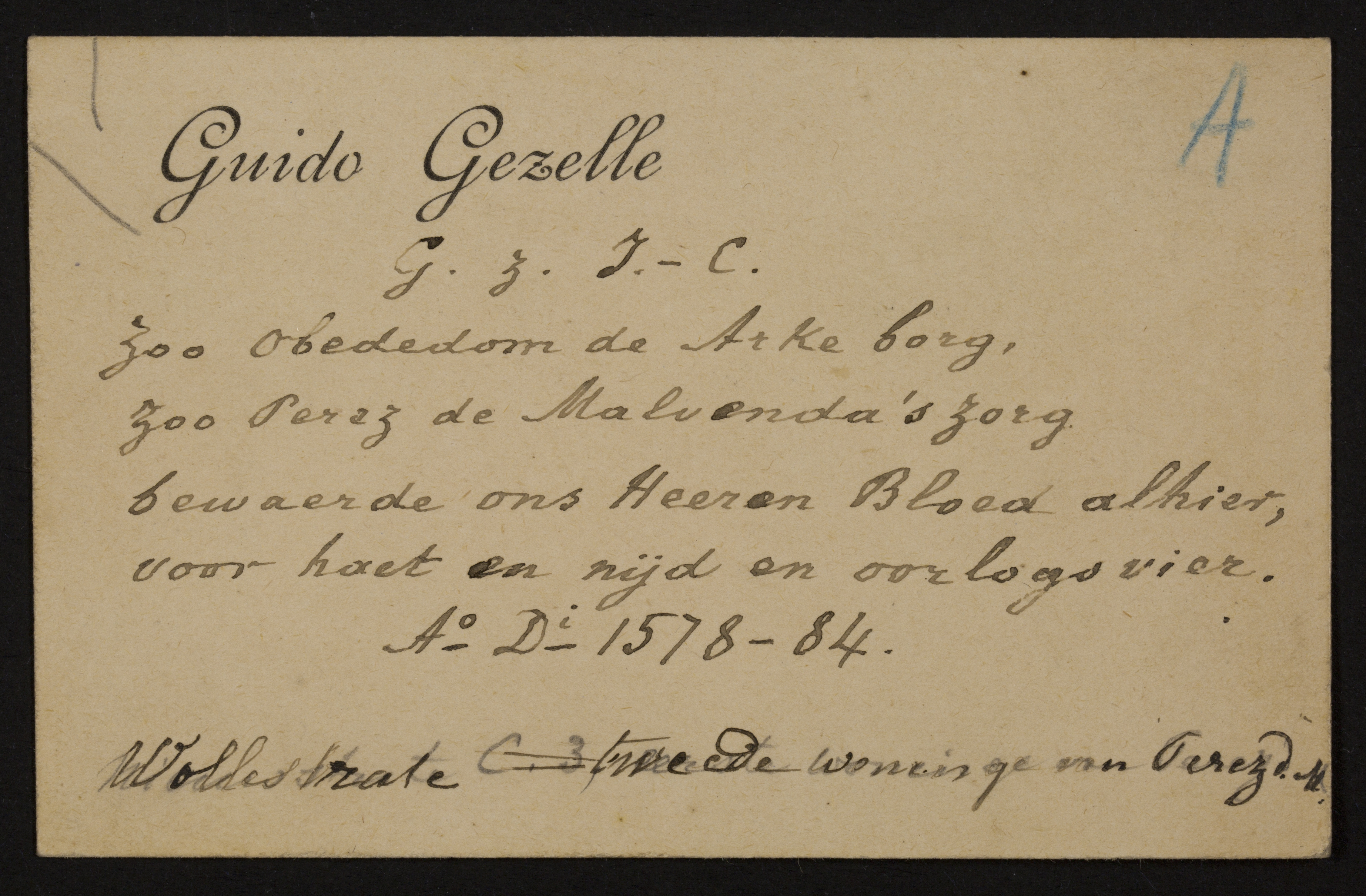 Verschillende opschriften i.v.m. Heilig Bloed voor gedenkstenen op de plaatsen waar het Heilig Bloed ooit verborgen...