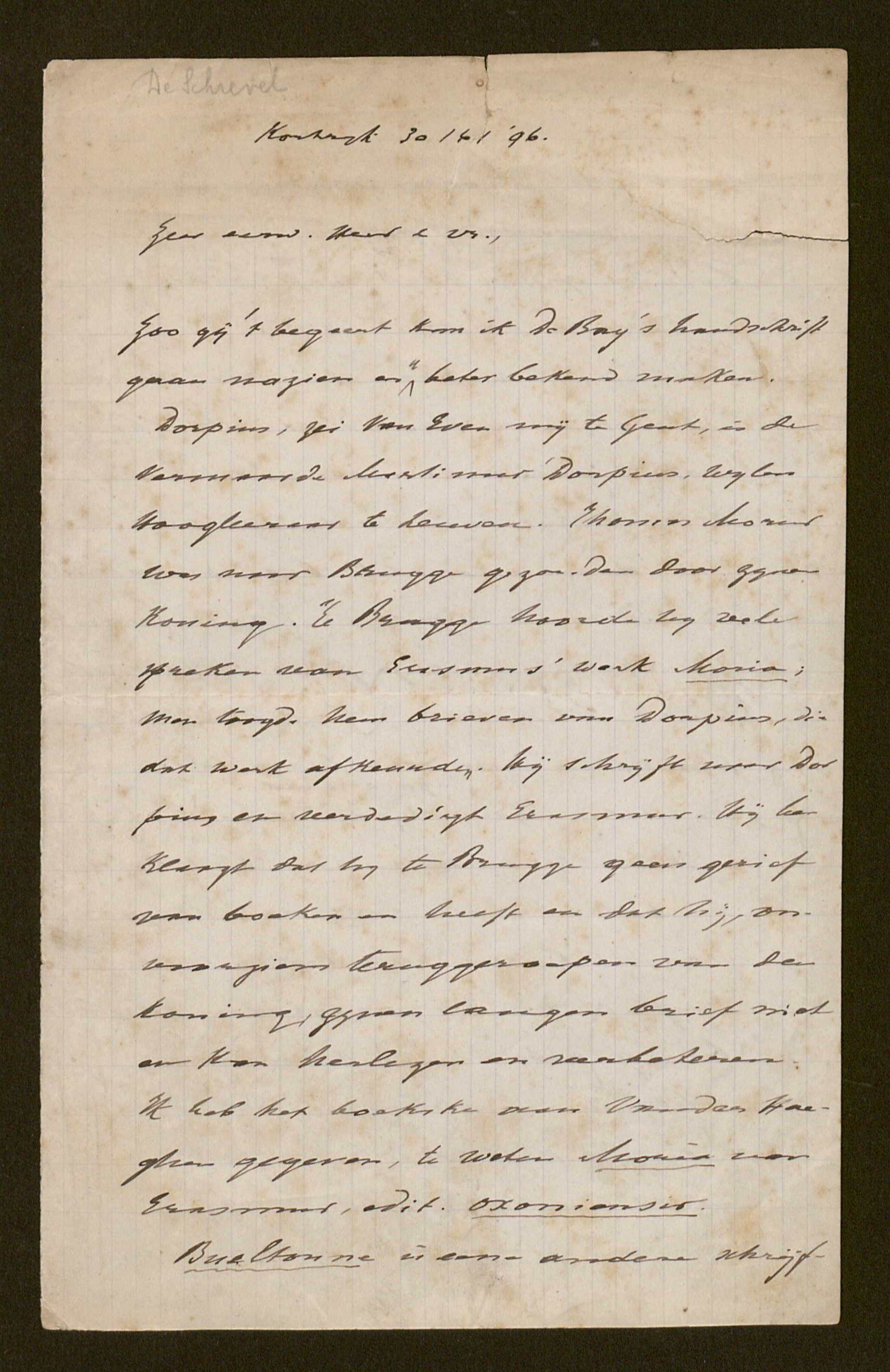 Guido Gezelle aan [Arthur C. De Schrevel]