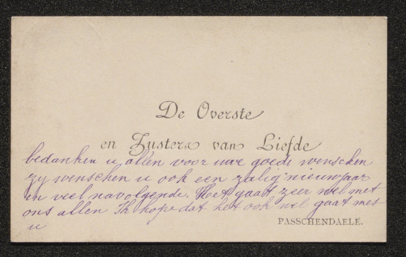 [Marie Verschaeve (= Zuster Bernarde)] en de Zusters van Liefde aan [Guido Gezelle]