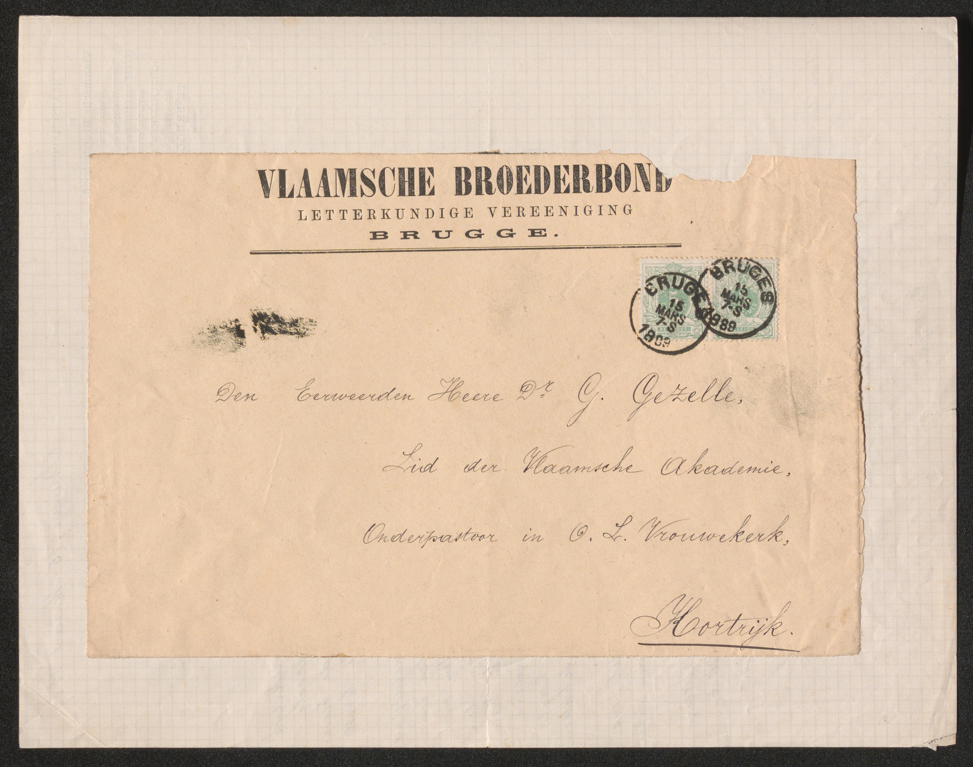 Firmin Blondeel en Aloïs Nelis (i.n.v. de Vlaamsche Broederbond) aan Guido Gezelle