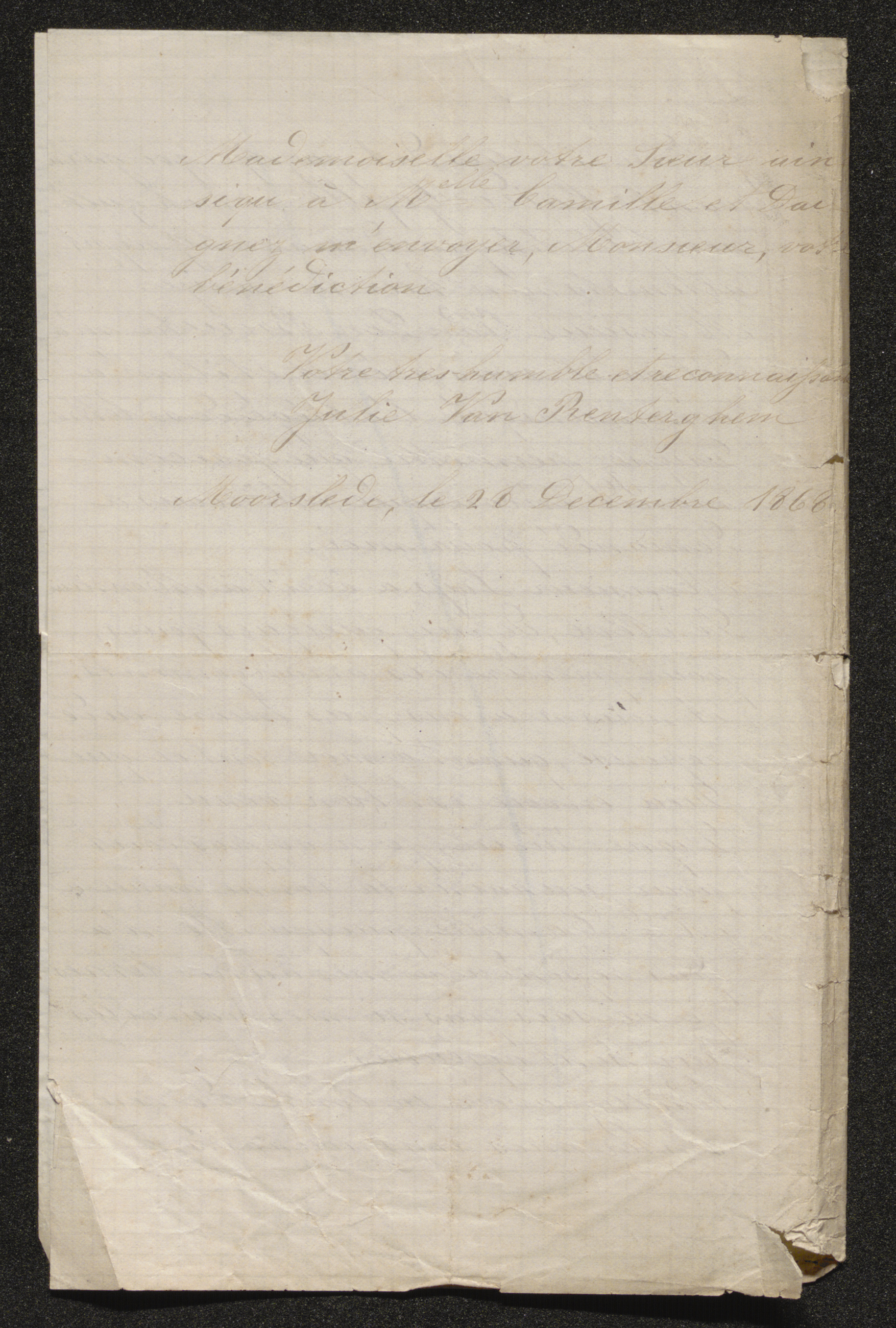 Julie Vanrenterghem (= Zuster Mary Mathilda) aan [Guido Gezelle]