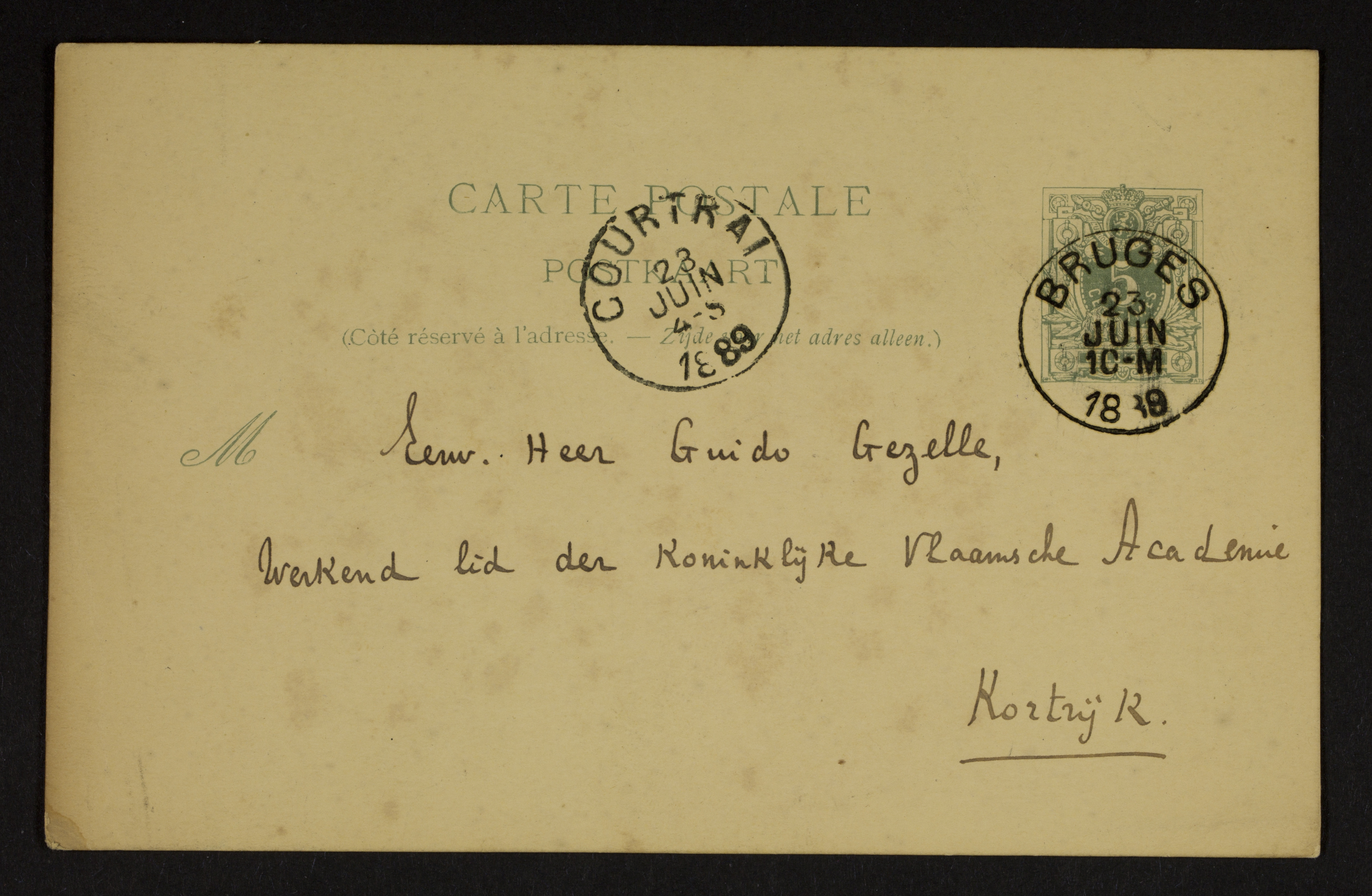 Edward Louis Gailliard aan Guido Gezelle