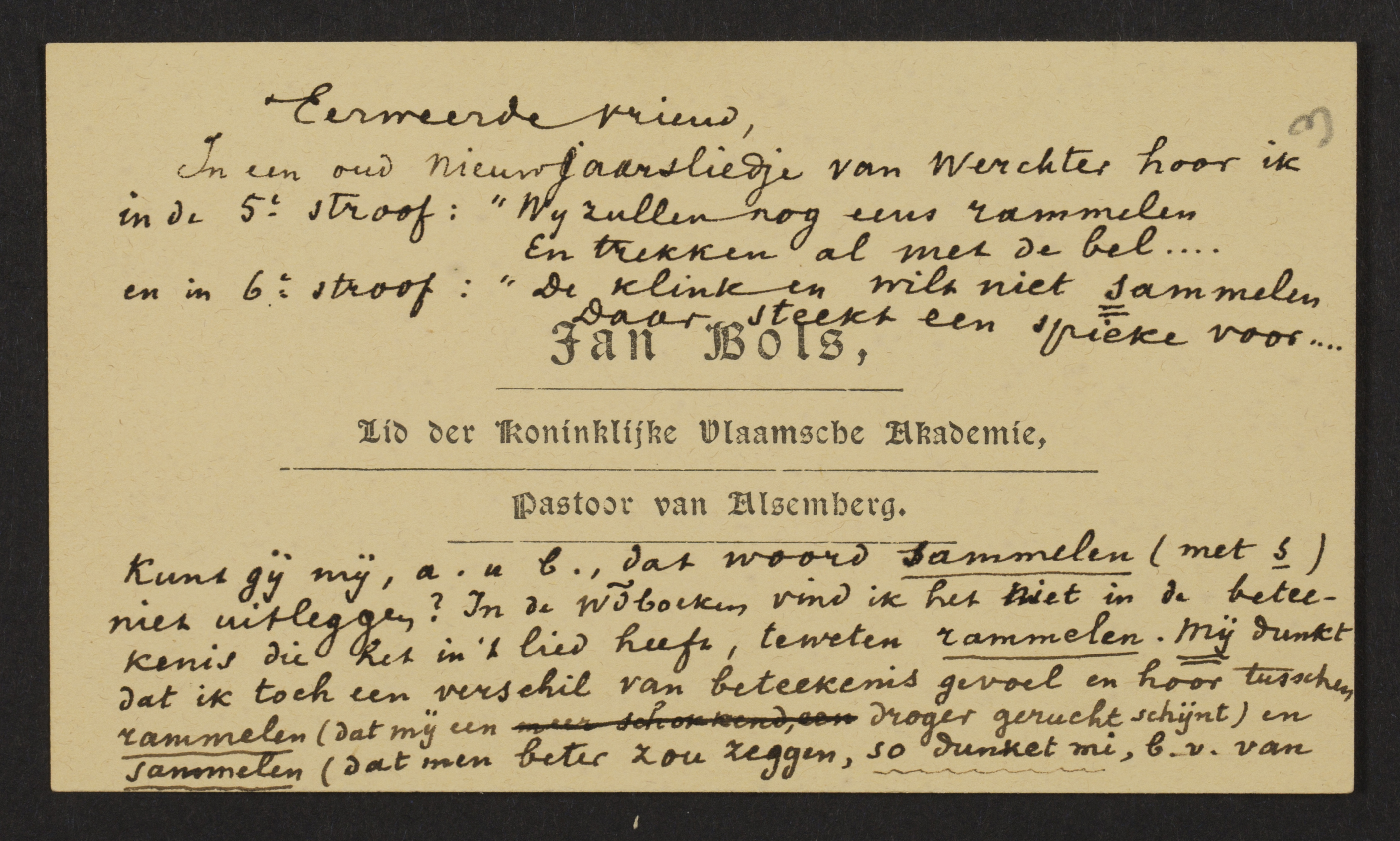 Jan Bols aan [Guido Gezelle]