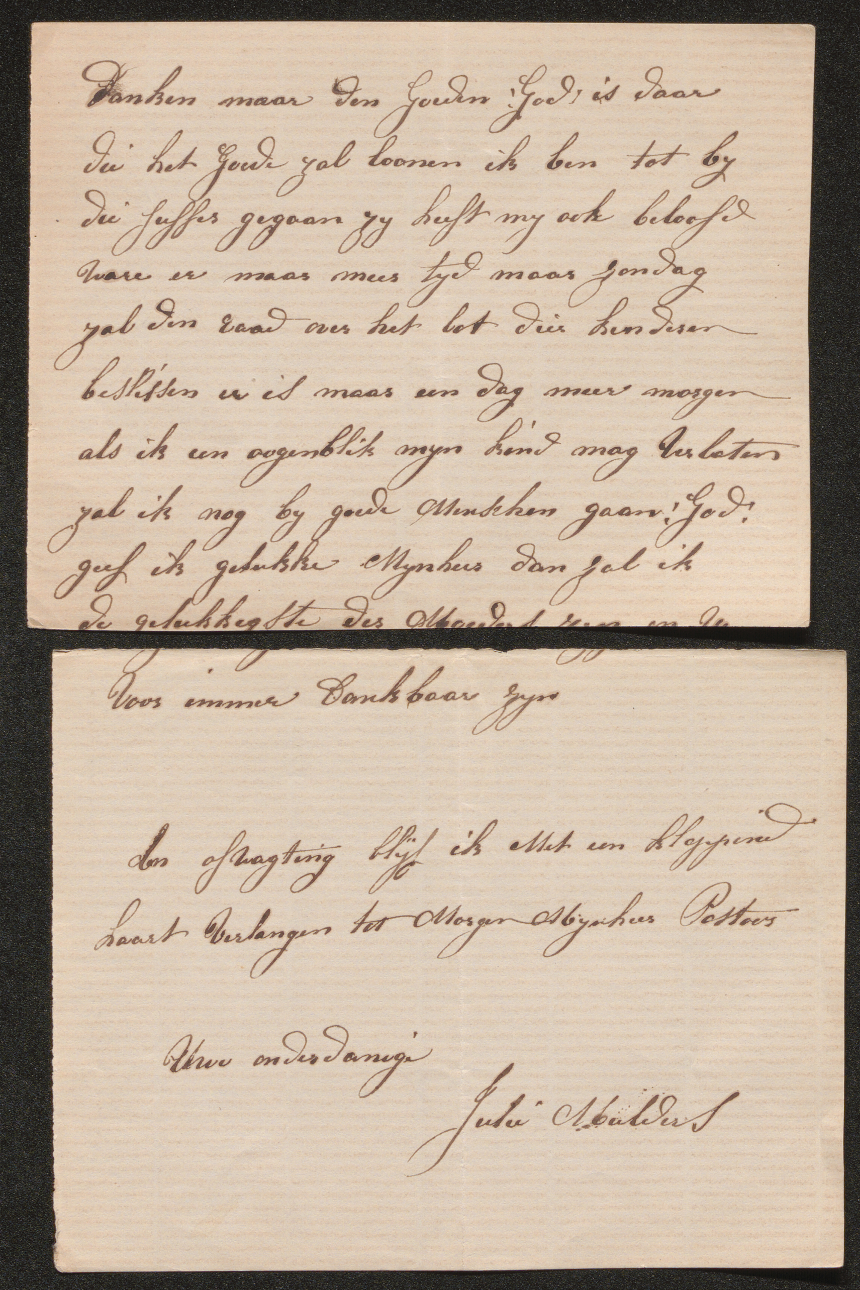 [Juliana Decloedt] (= mevrouw Juliana Mulders) aan [Guido Gezelle]