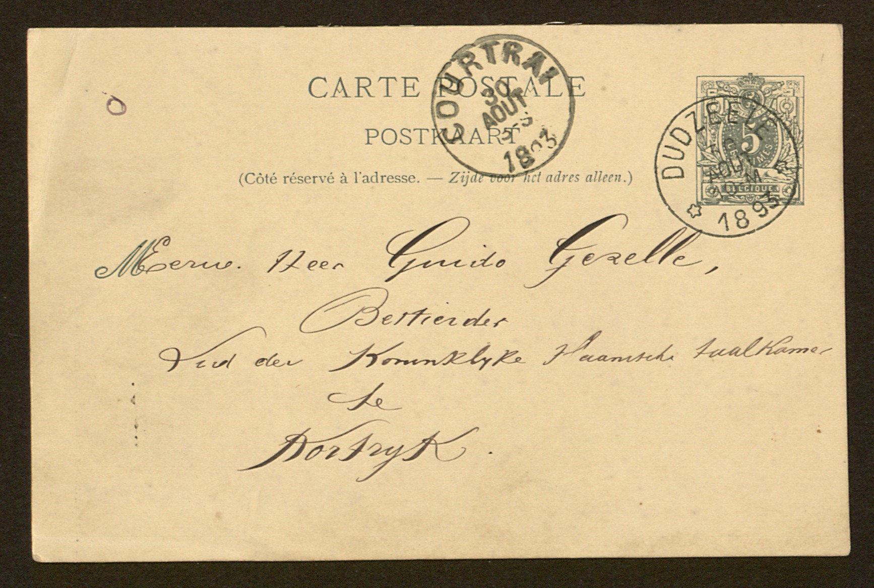 Hendrik Augustijn De Badts aan Guido Gezelle