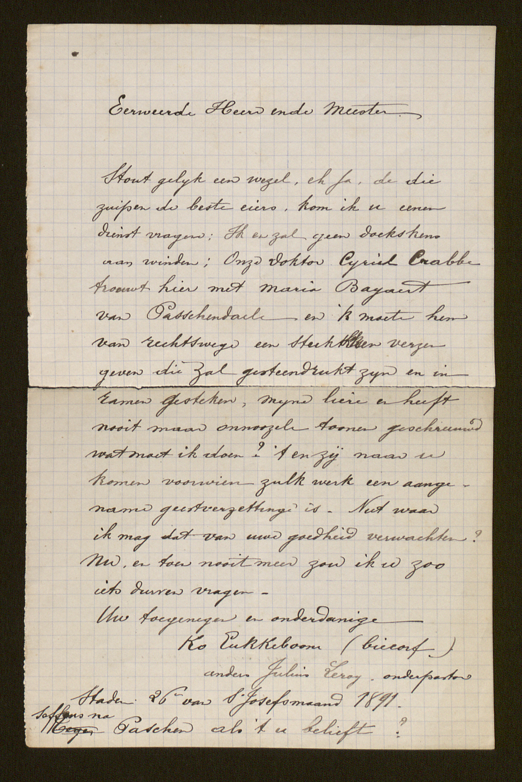 Julius Leroy aan [Guido Gezelle]