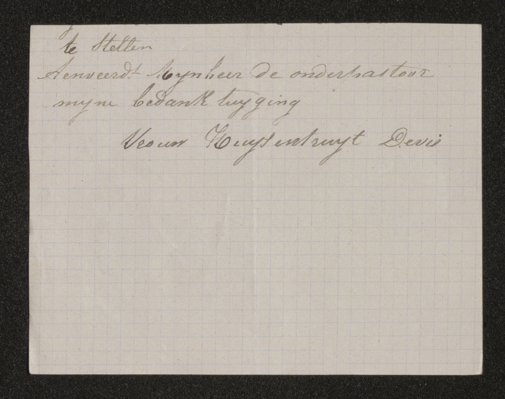 Marie Sophie Devys (= mevrouw Marie Sophie Huysentruyt) aan [Guido Gezelle]