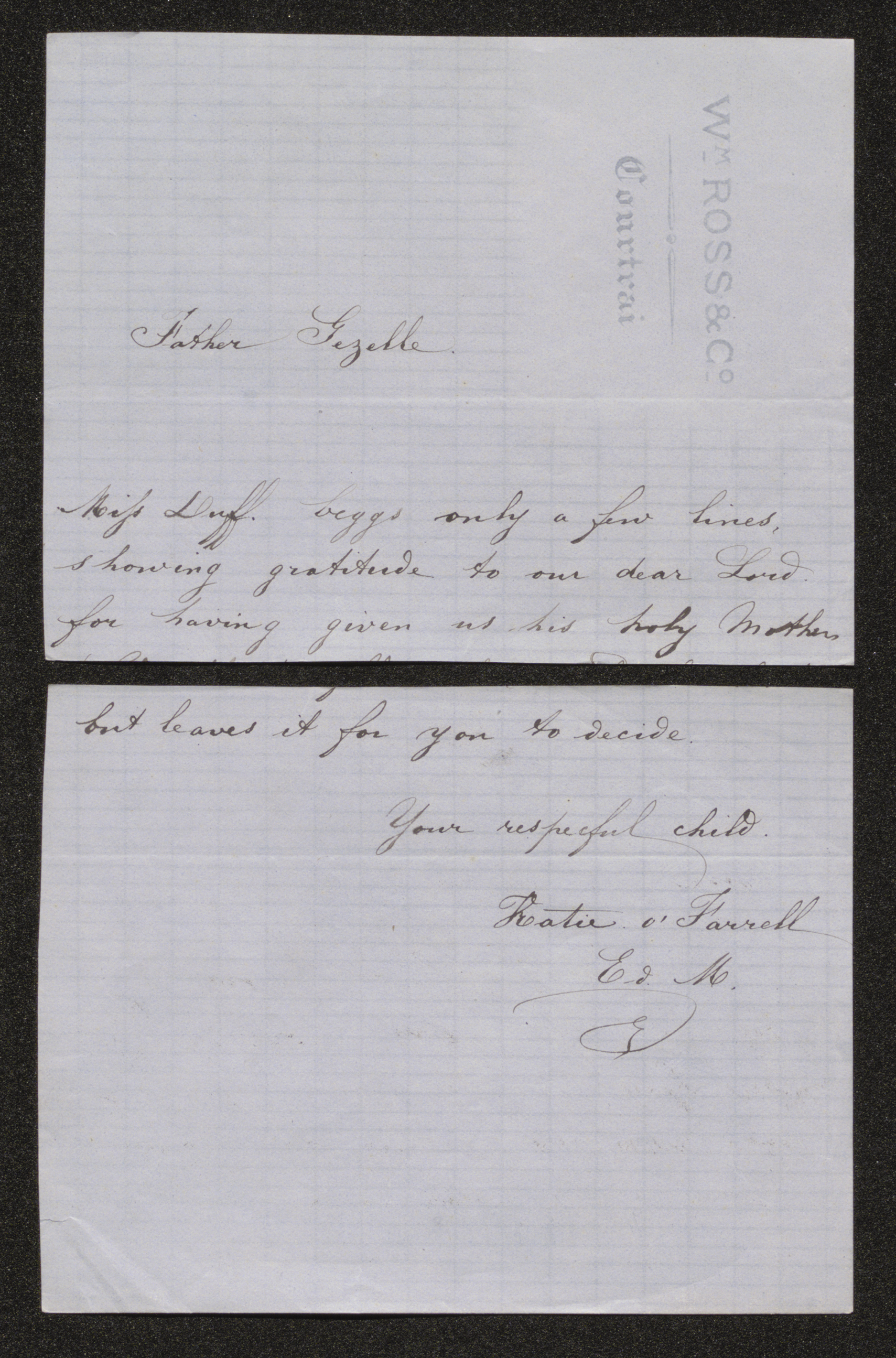 Catherine O'Farrell aan [Guido Gezelle]