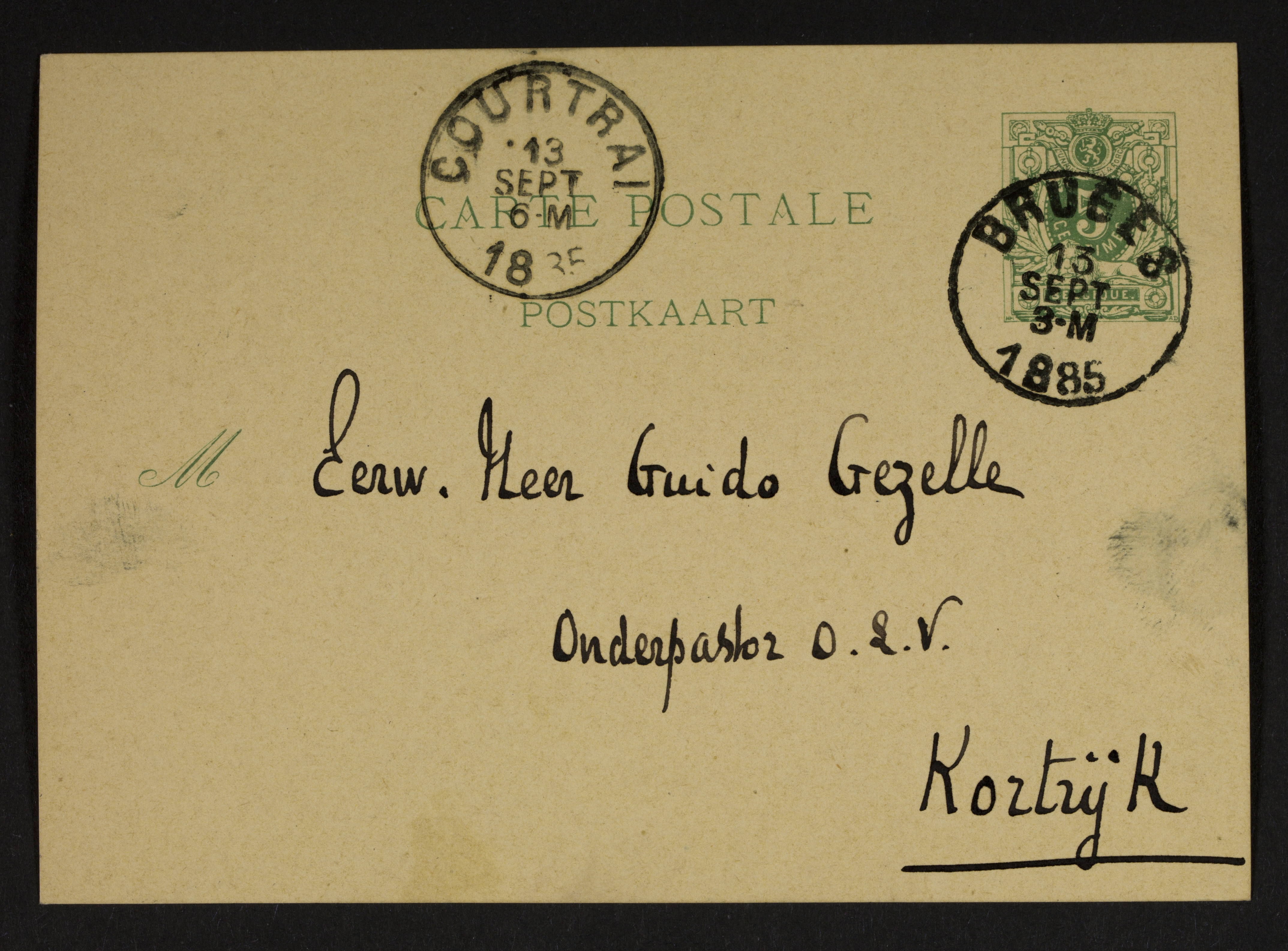 Edward Louis Gailliard aan Guido Gezelle