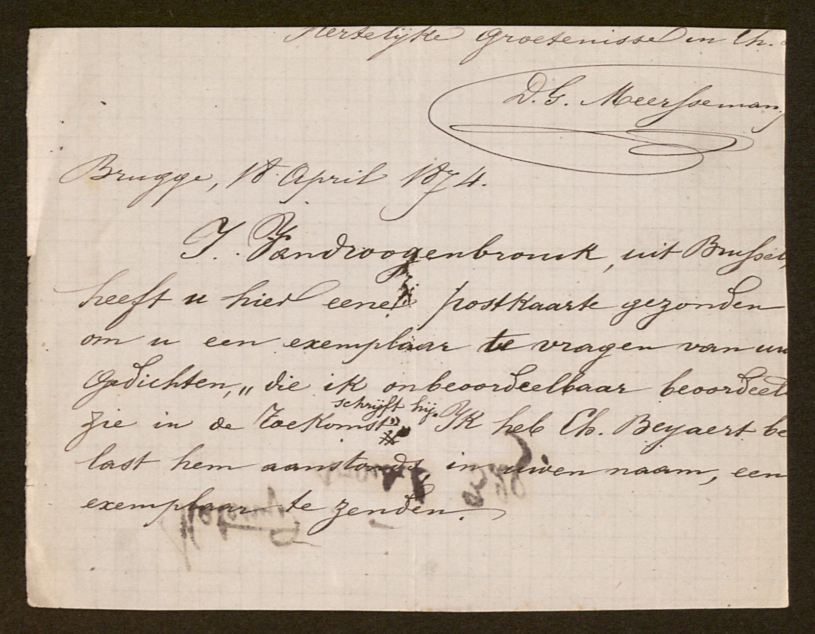 Desiderius-Gratianus Meersseman aan [Leonard Lodewijk De Bo]