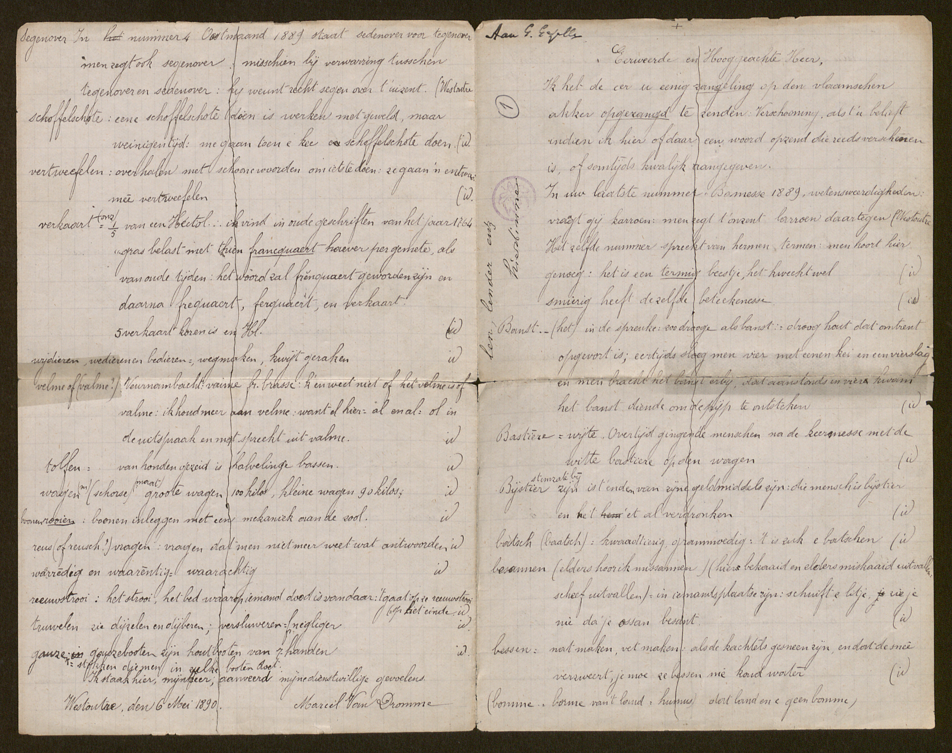 Marcel Van Dromme aan [Guido Gezelle]