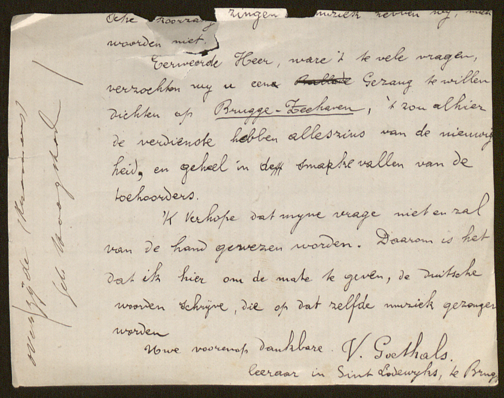 Victor Goethals aan [Guido Gezelle]