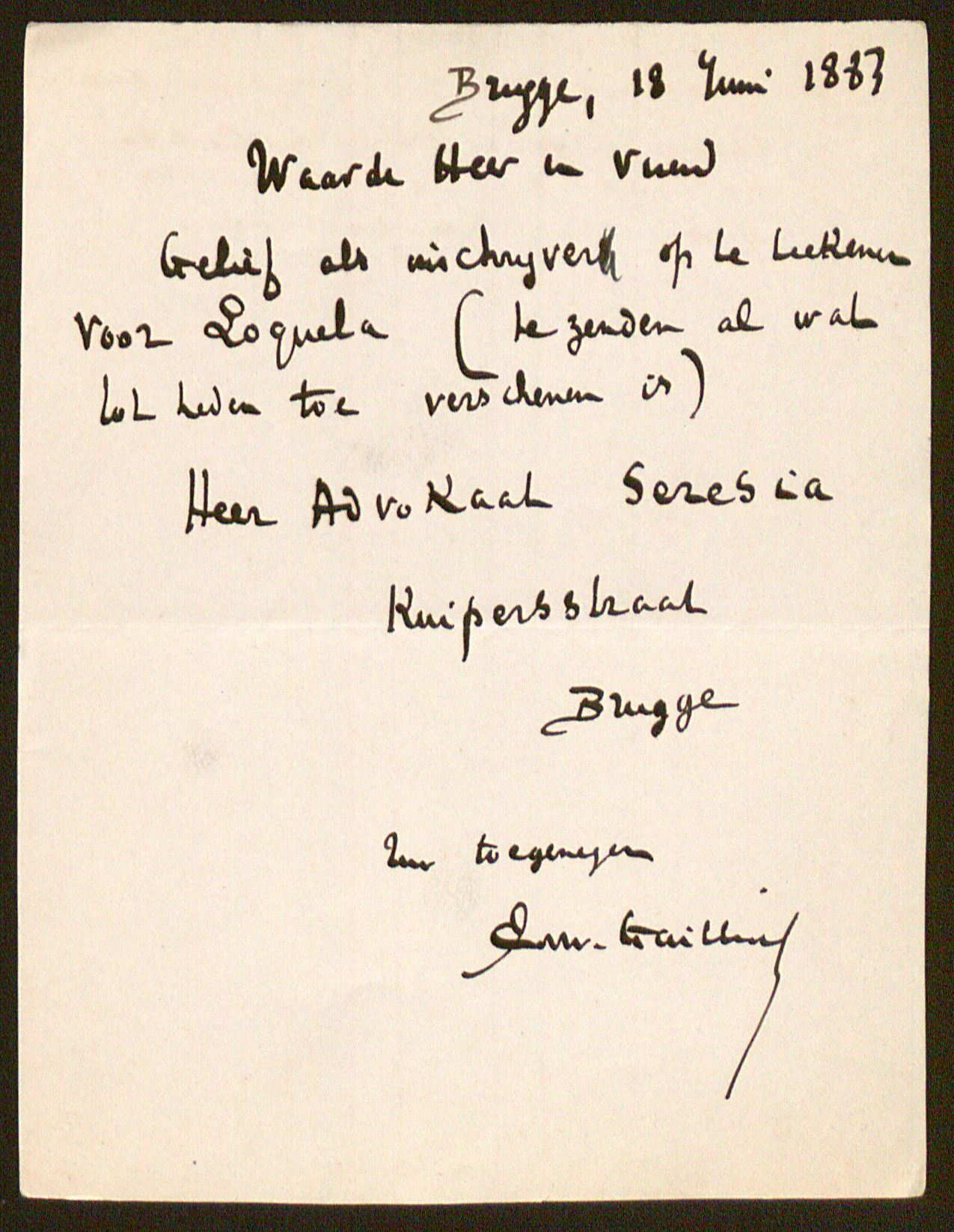 Edward Louis Gailliard aan [Guido Gezelle]