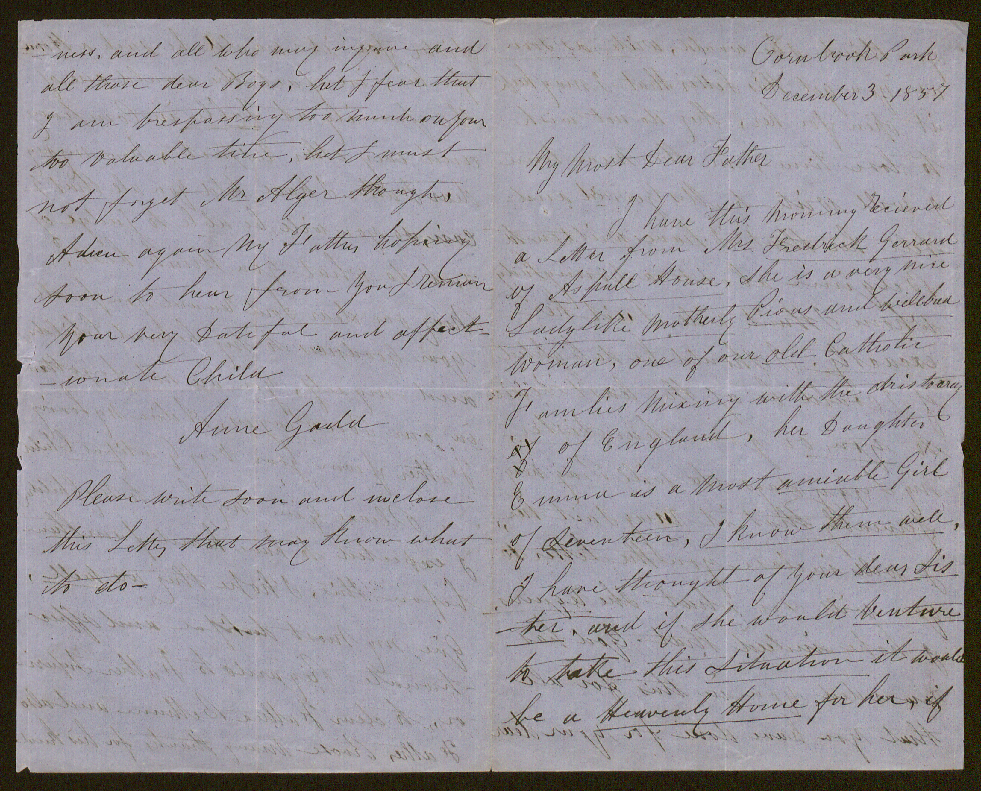 [Anne Hill =] Anne Gadd aan [Guido Gezelle]