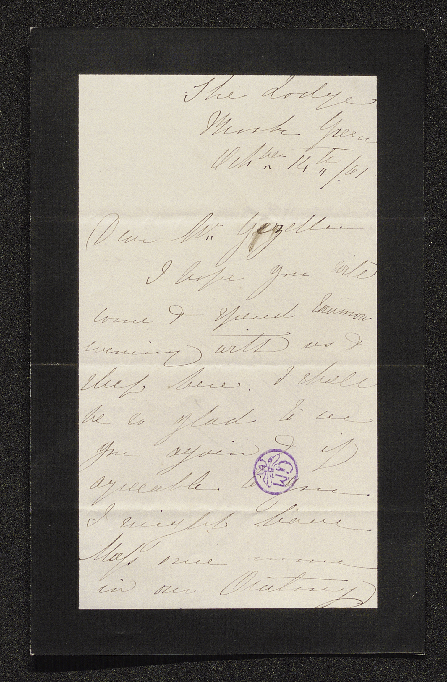 [Agnes Mary Christophers] (= mevrouw Agnes Mary Pagliano) aan [Guido Gezelle]