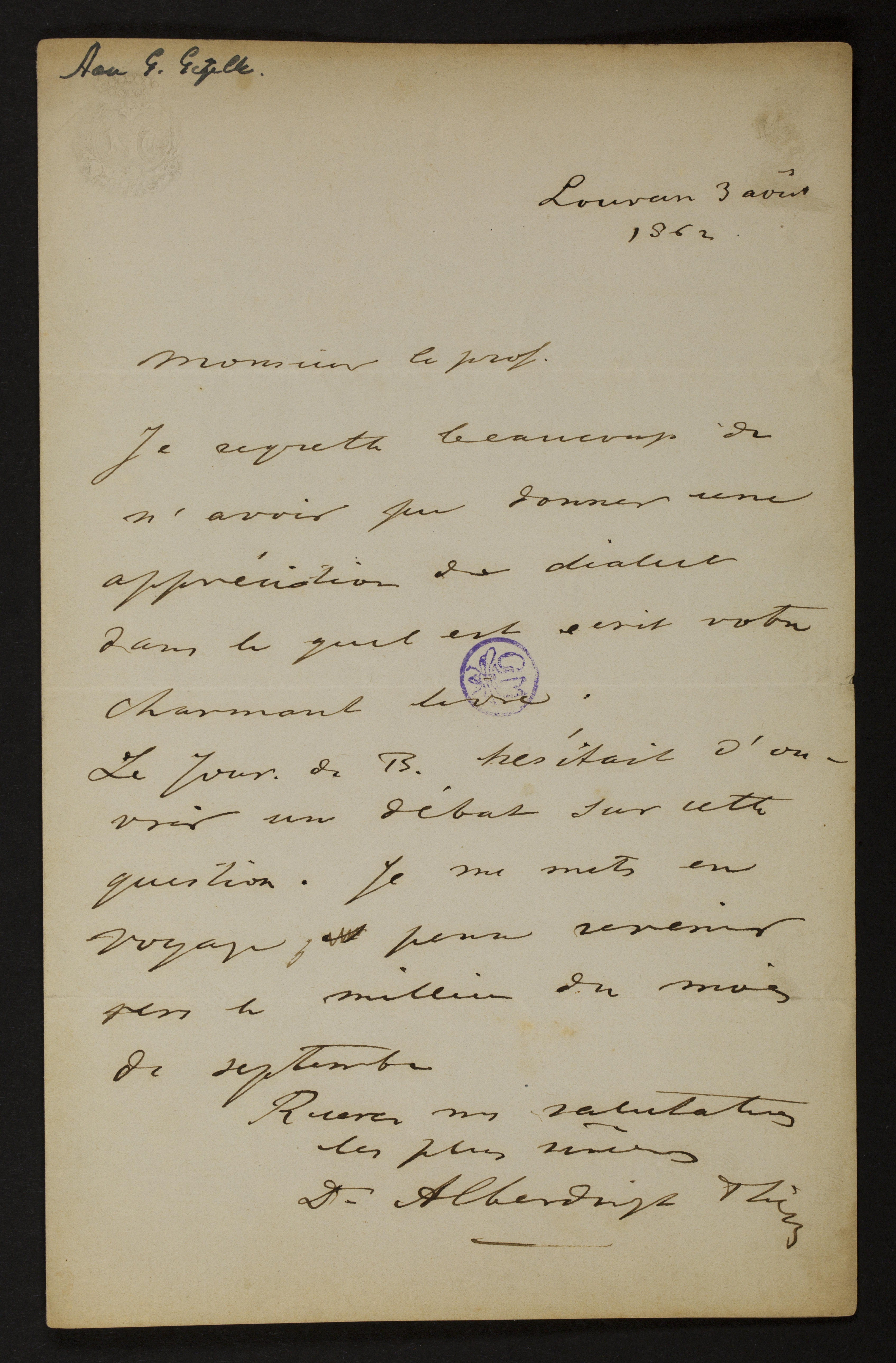 Peter Paul Alberdingk Thijm aan [Guido Gezelle]