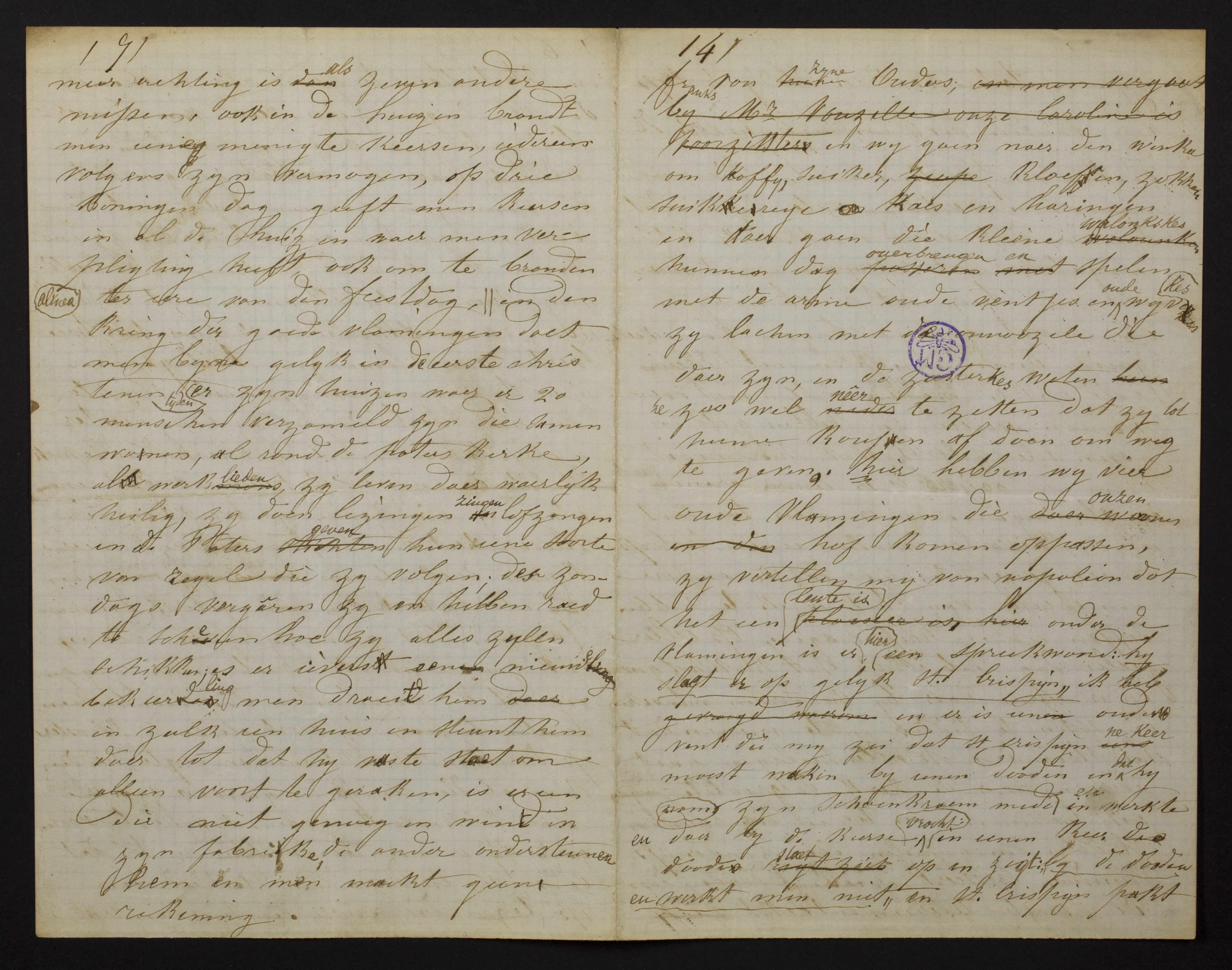 [Louise Gezelle] aan [Pieter-Jan Gezelle; Monica De Vriese; Florence Gezelle; Romaan Gezelle; Jozef Aloysius Hyacin...