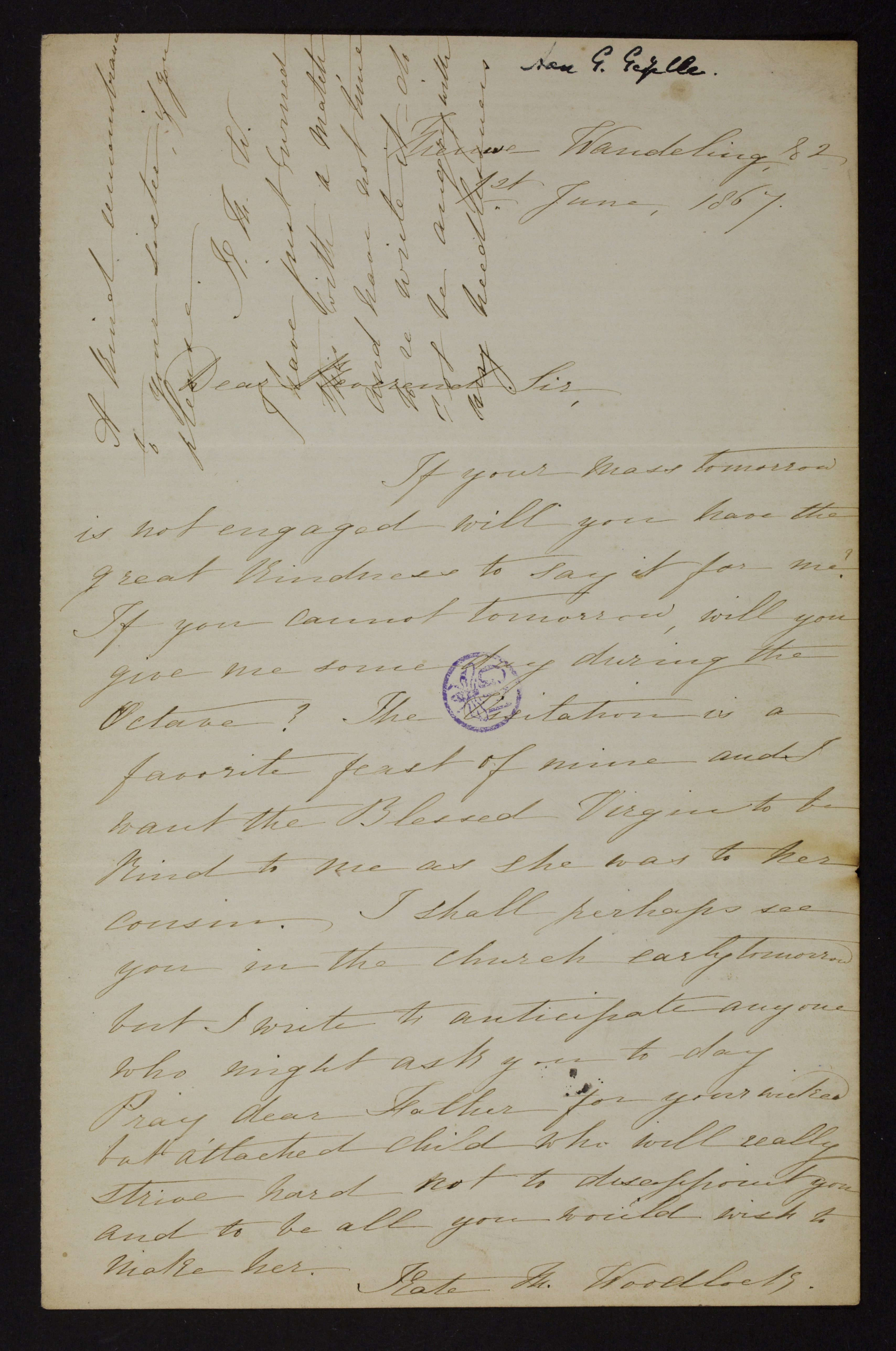 Katharine M. Woodlock aan [Guido Gezelle]