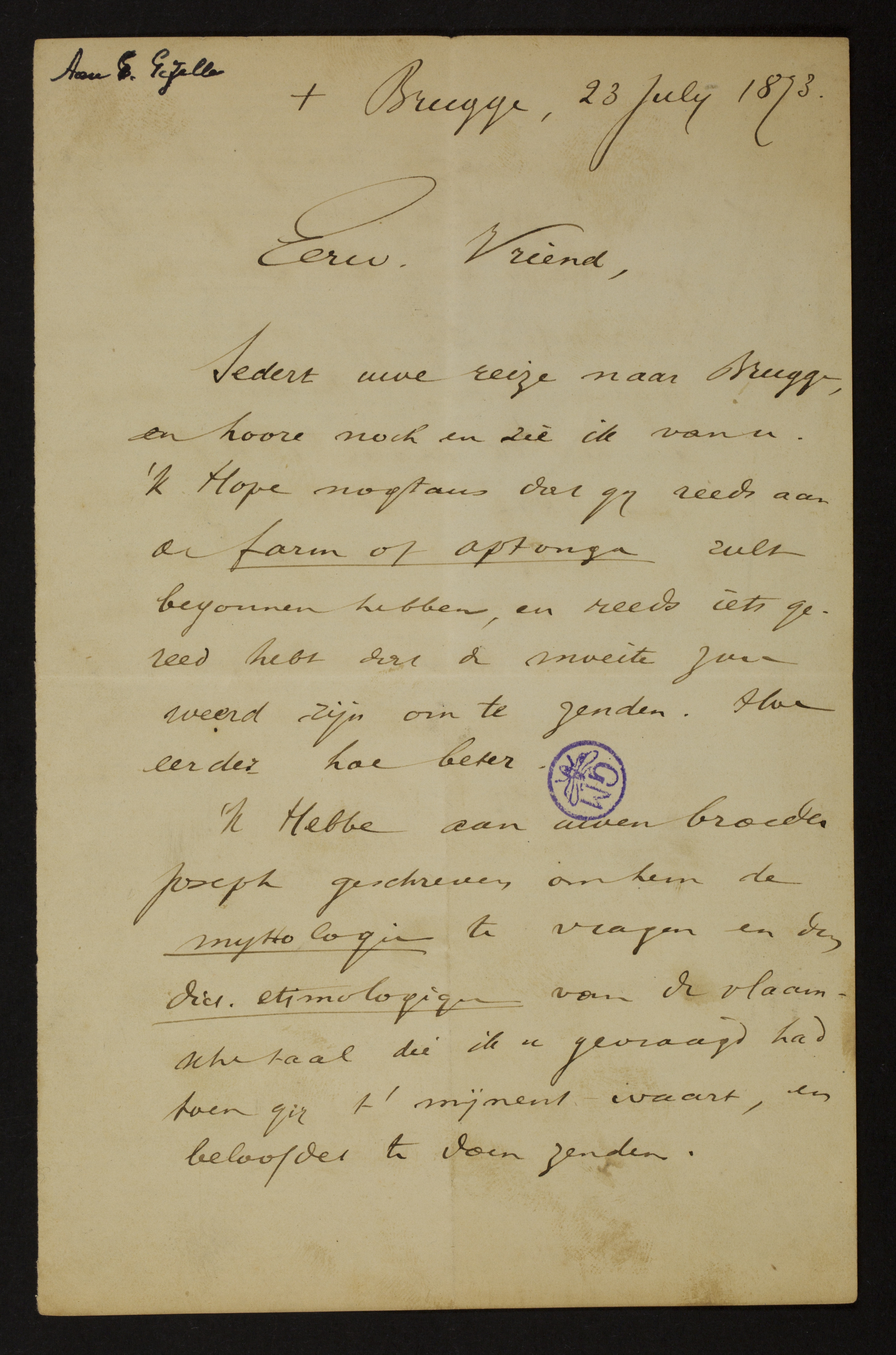 Adolf Juliaan Duclos aan [Guido Gezelle]