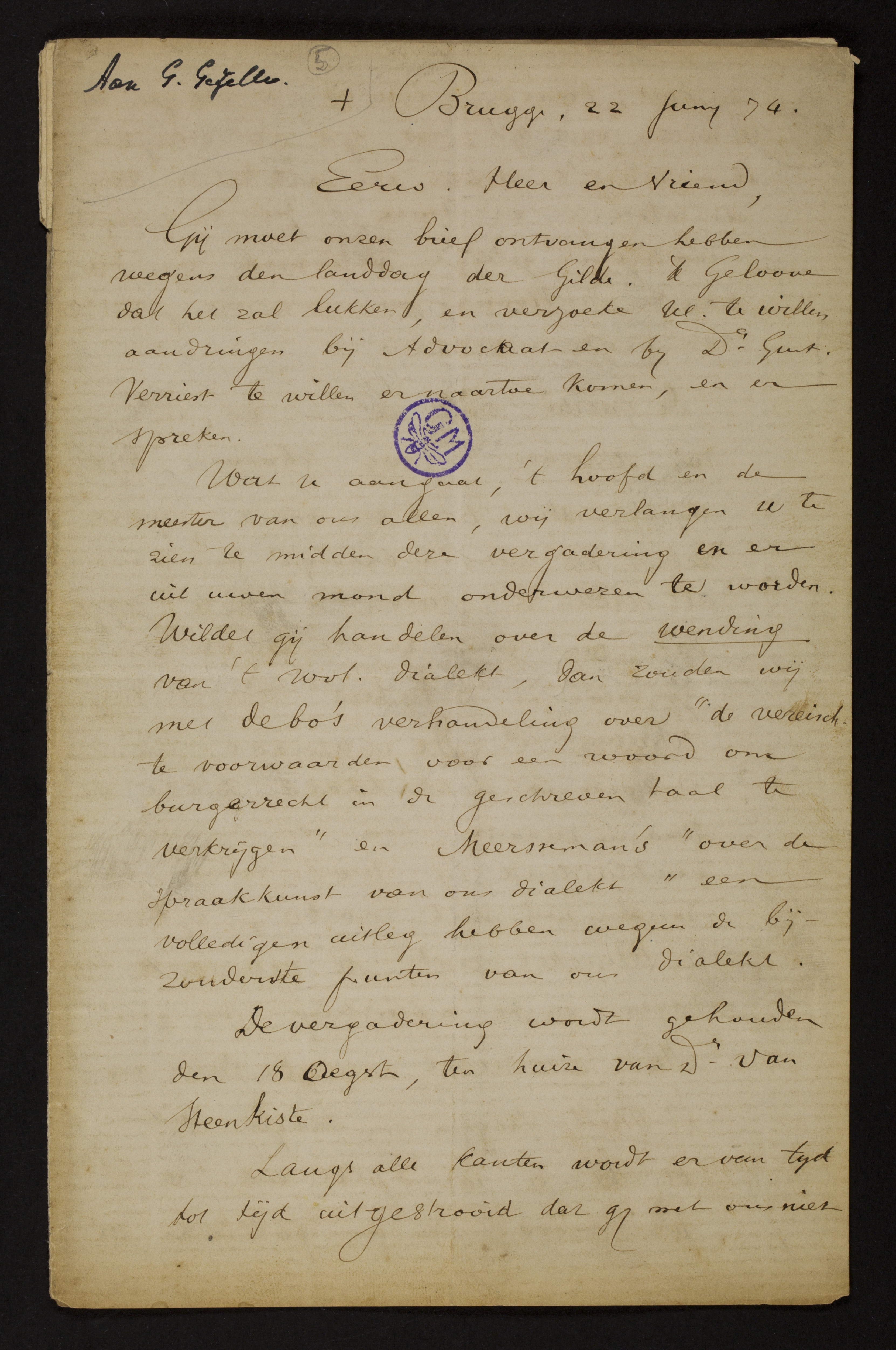 Adolf Juliaan Duclos aan [Guido Gezelle]