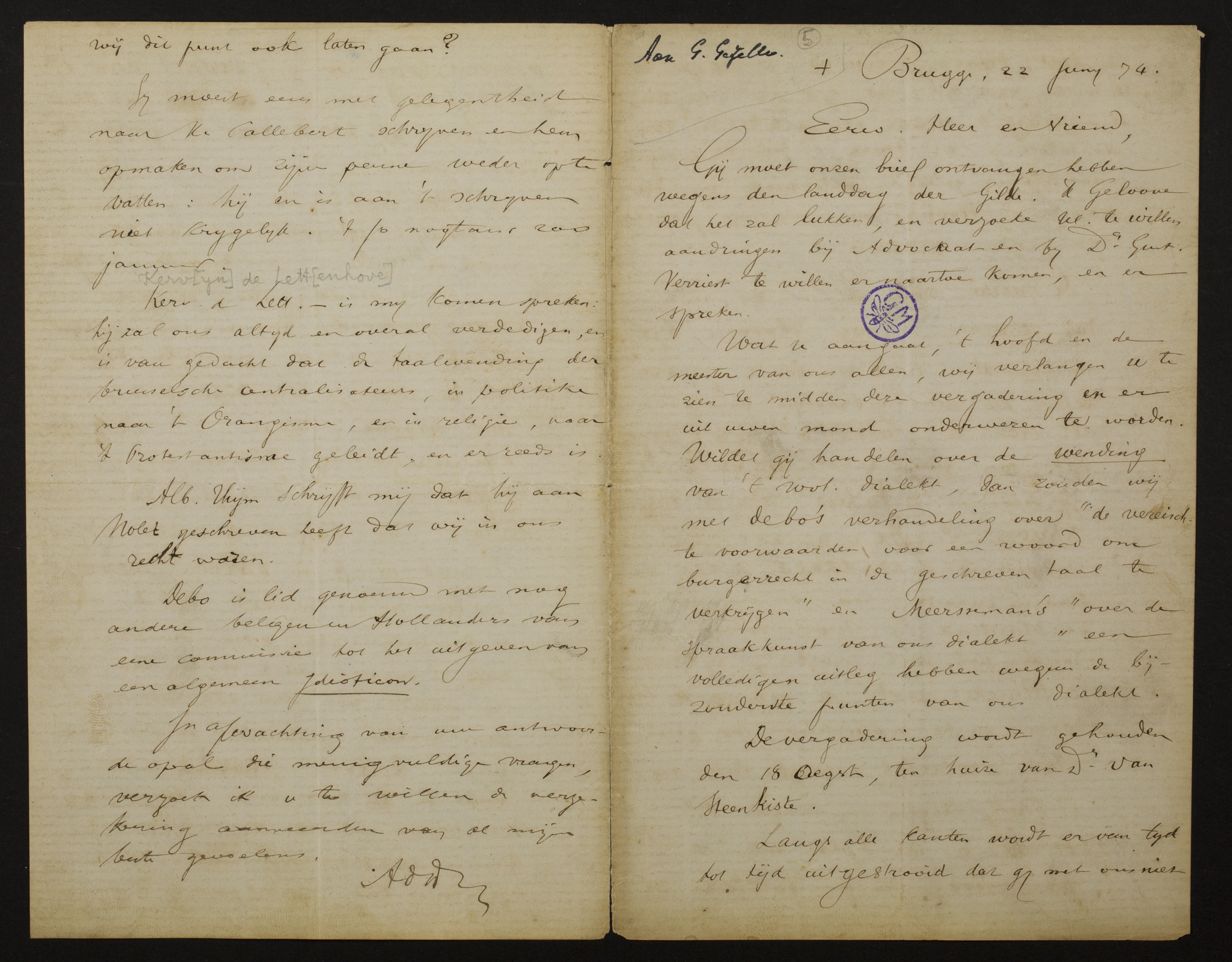 Adolf Juliaan Duclos aan [Guido Gezelle]