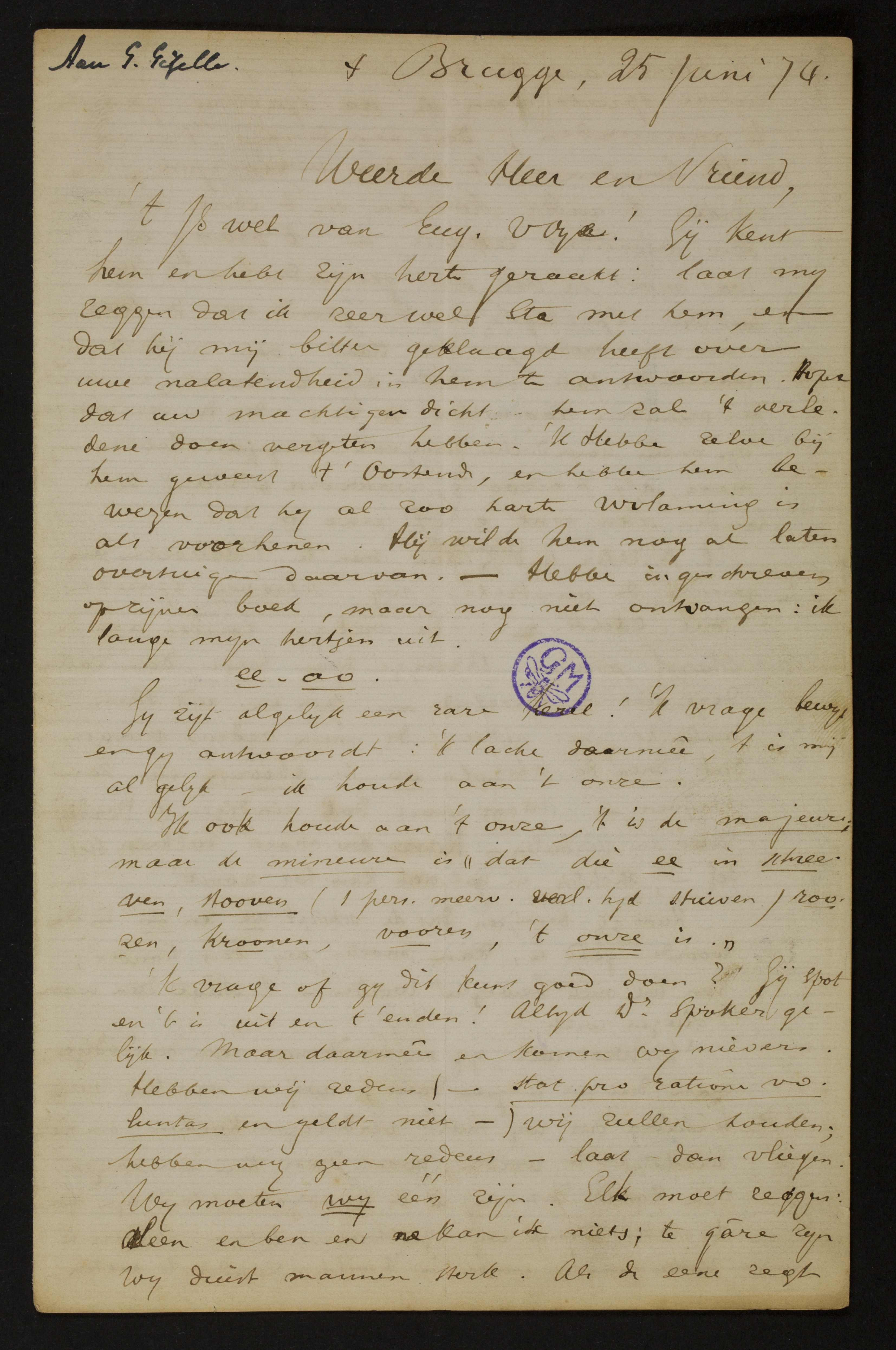 Adolf Juliaan Duclos aan [Guido Gezelle]