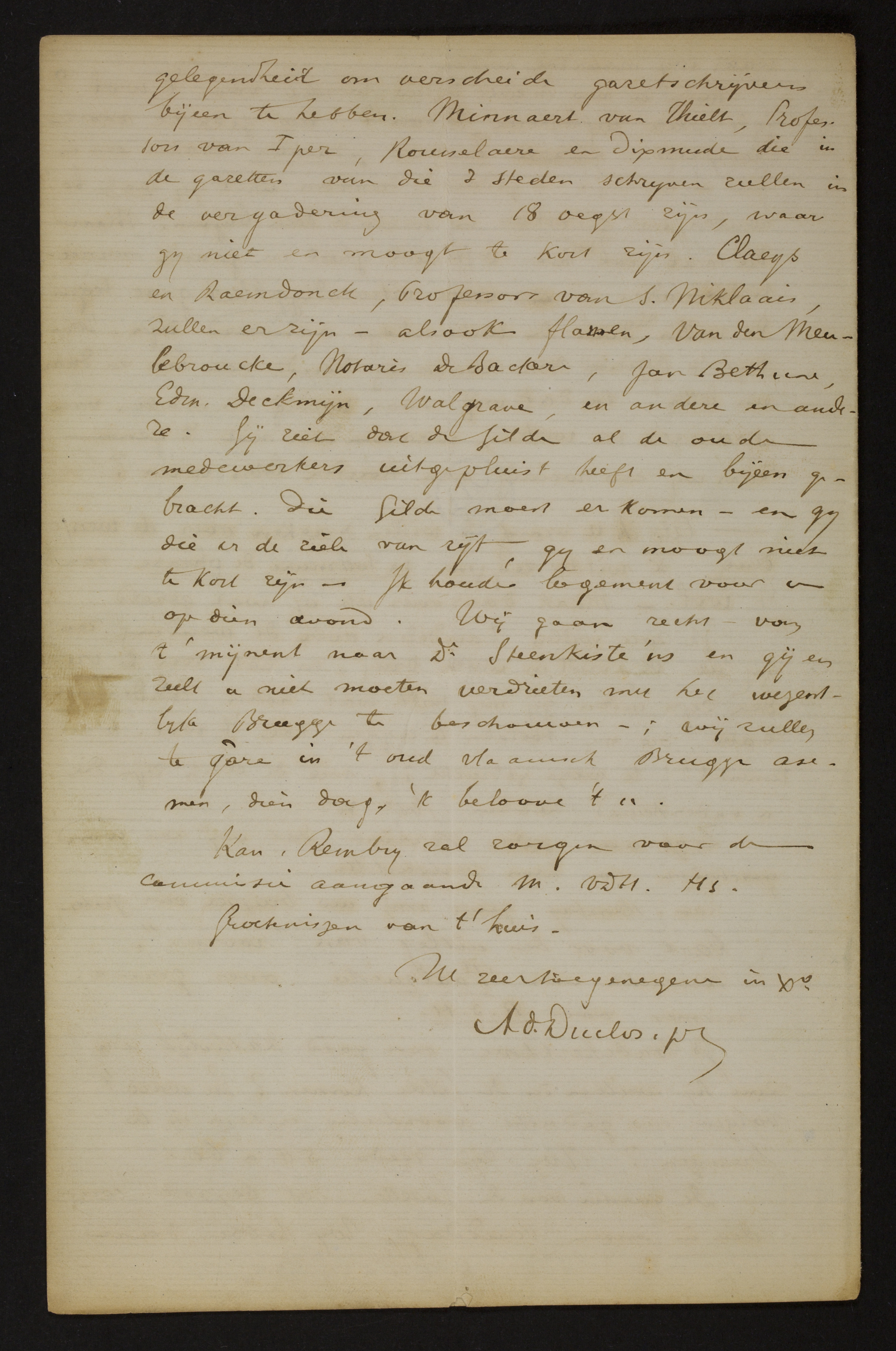 Adolf Juliaan Duclos aan [Guido Gezelle]