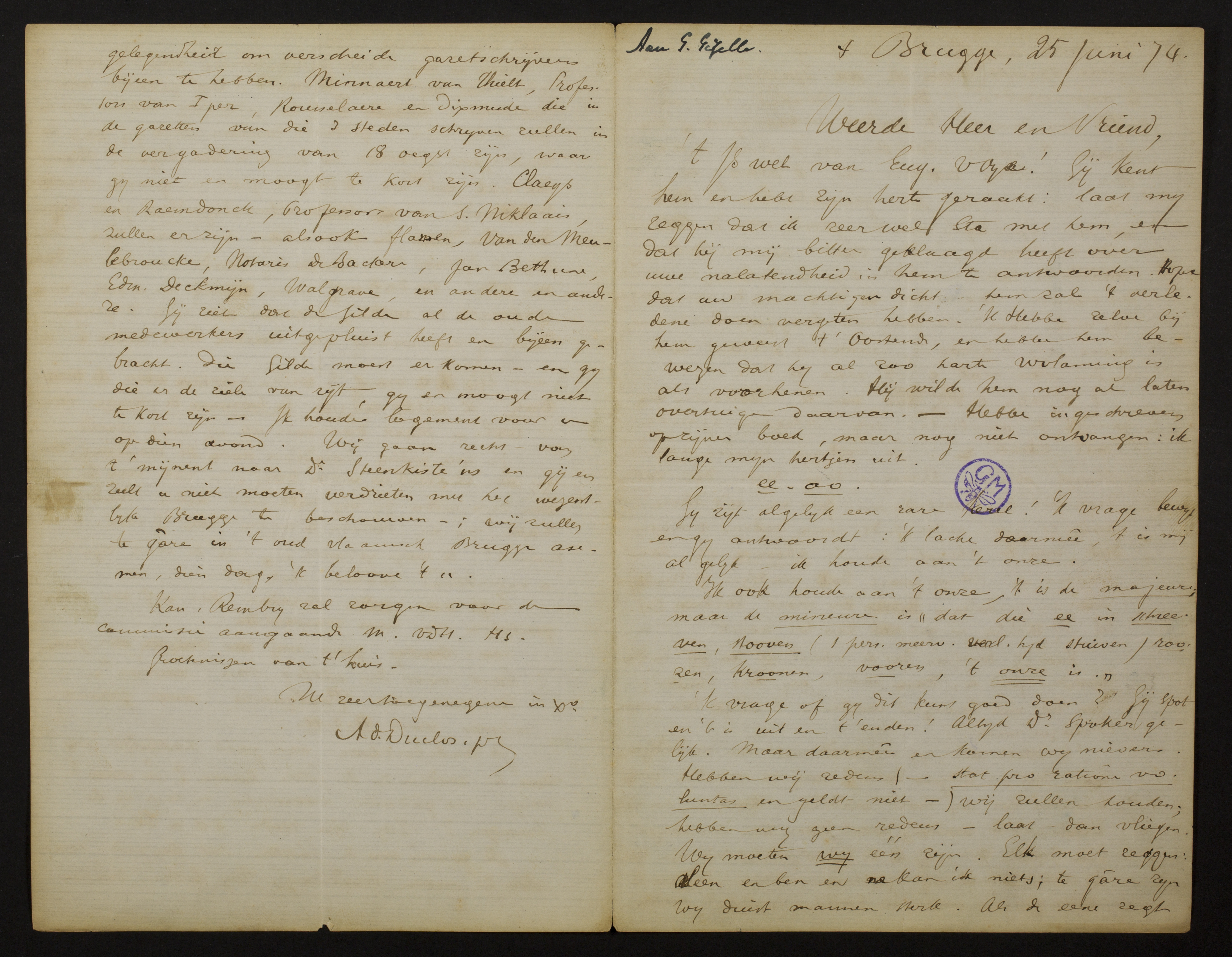 Adolf Juliaan Duclos aan [Guido Gezelle]