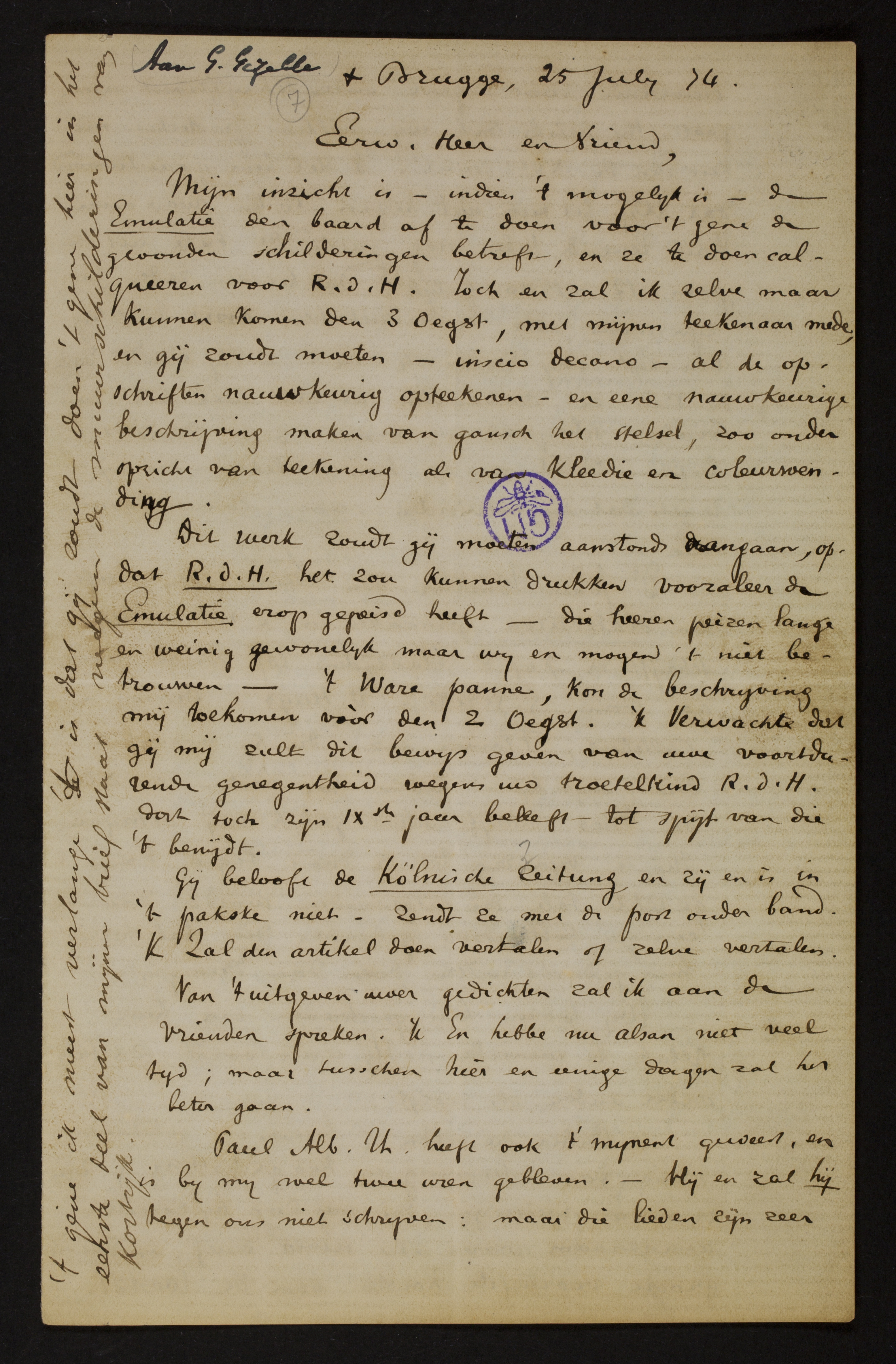 Adolf Juliaan Duclos aan [Guido Gezelle]