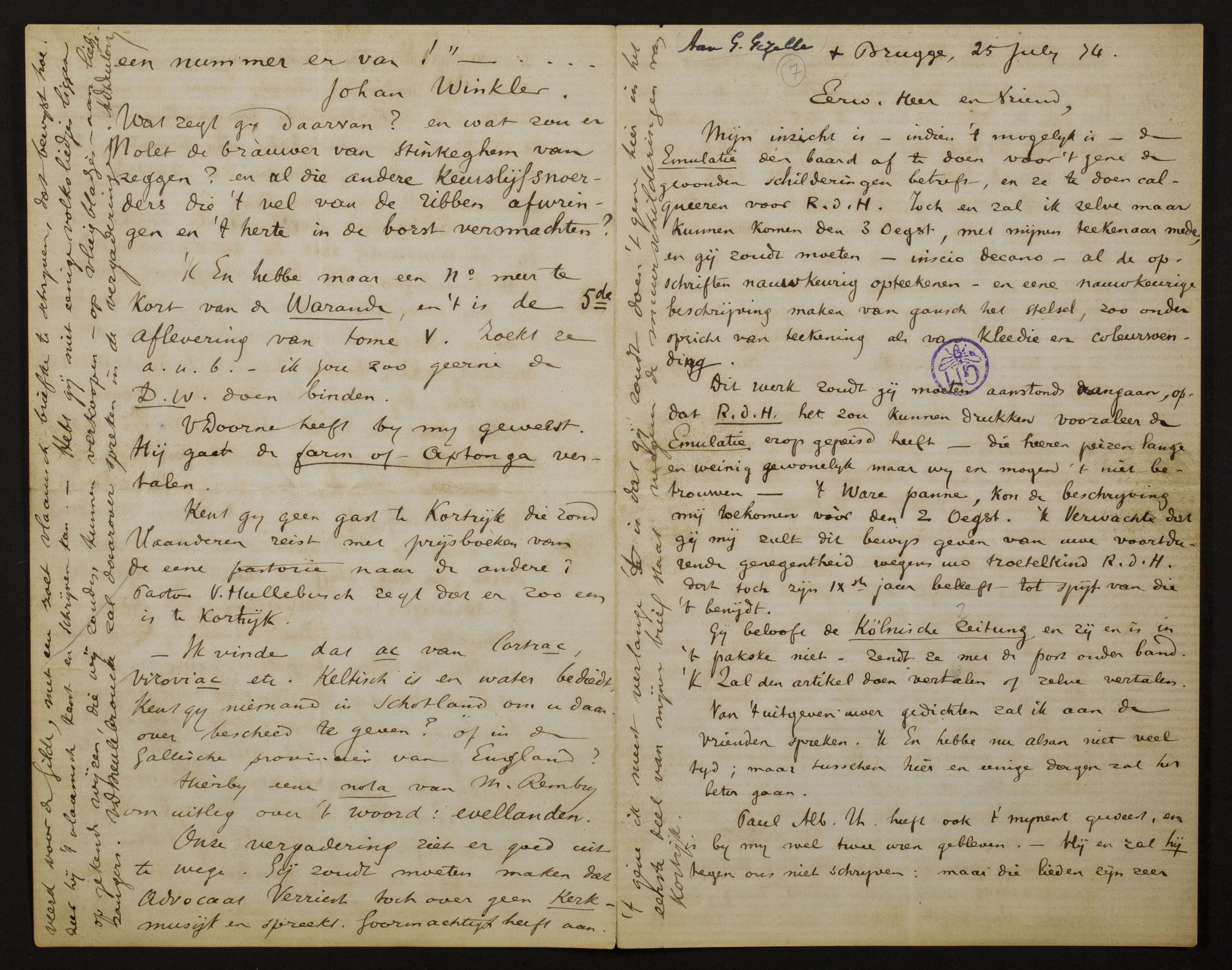 Adolf Juliaan Duclos aan [Guido Gezelle]