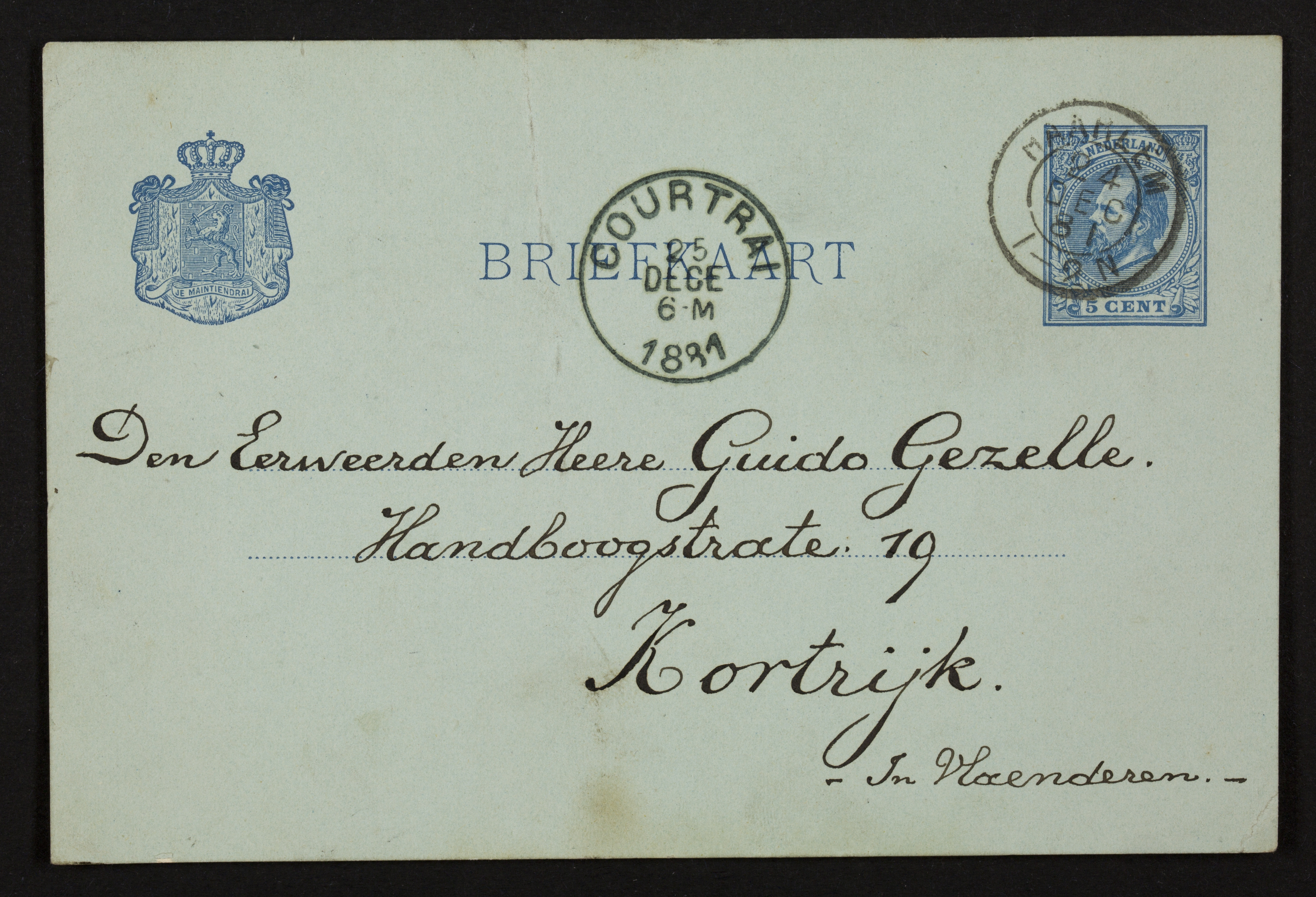 Johan Winkler aan Guido Gezelle