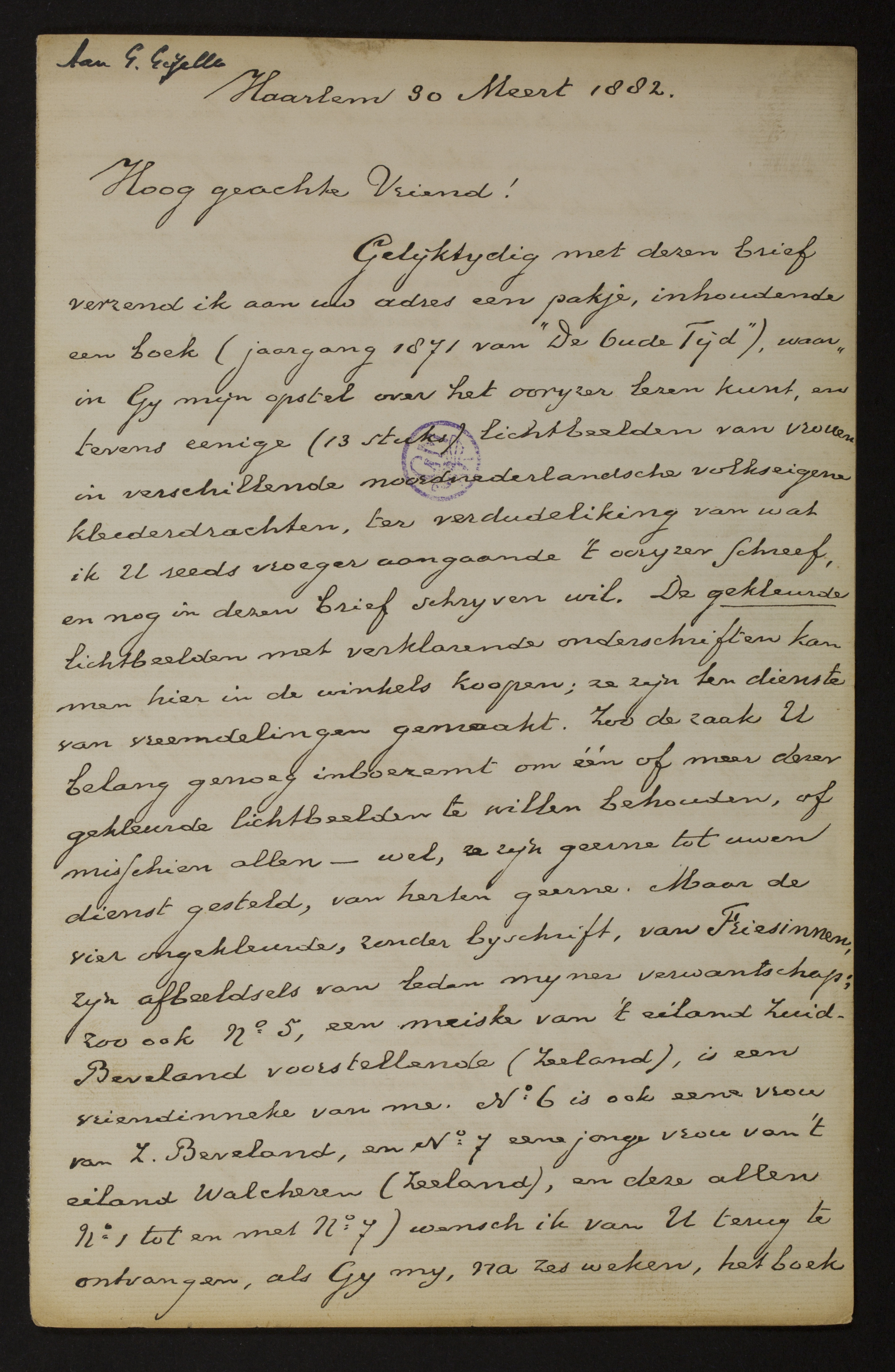 Johan Winkler aan [Guido Gezelle]