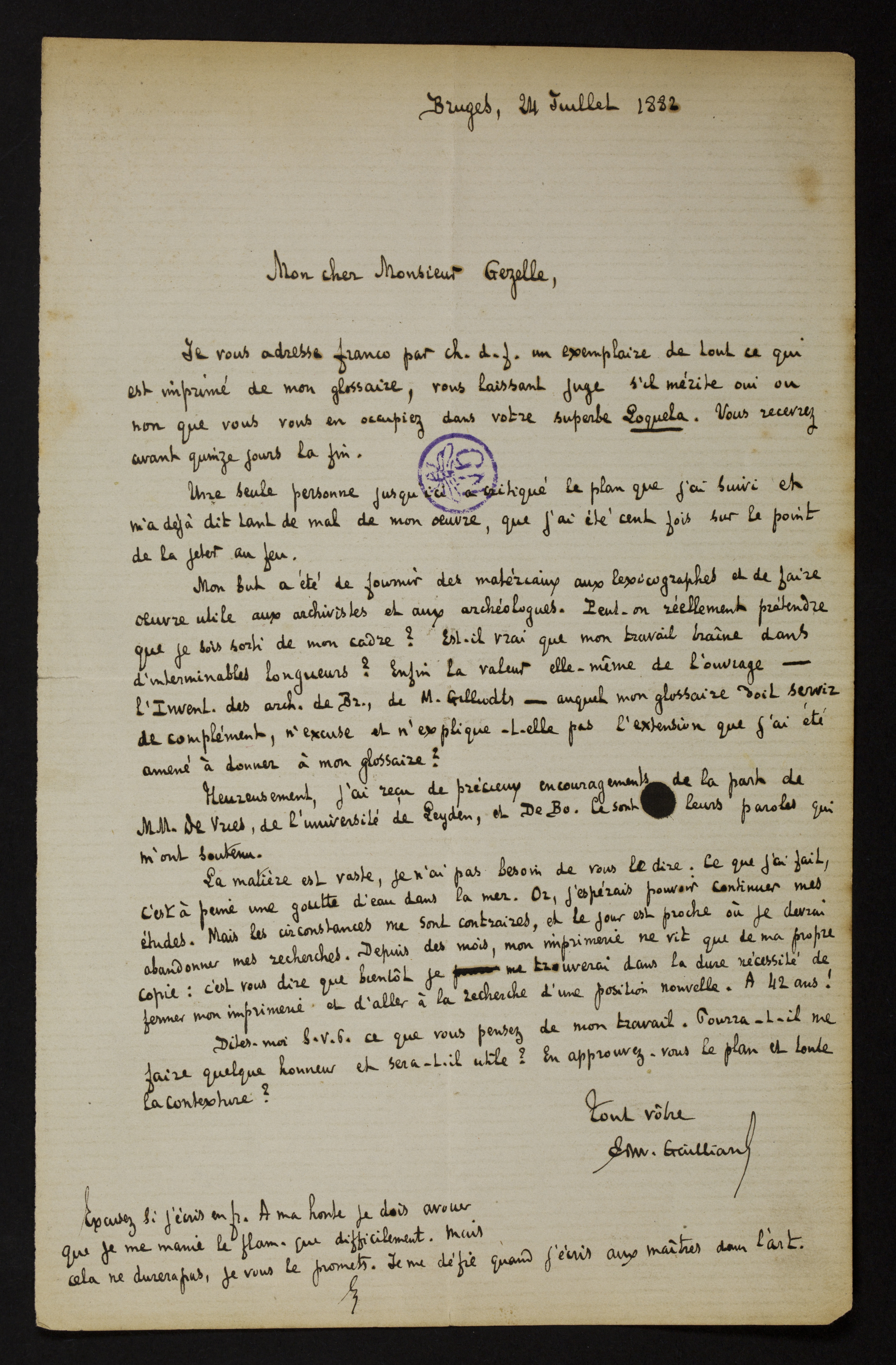 Edward Louis Gailliard aan [Guido Gezelle]