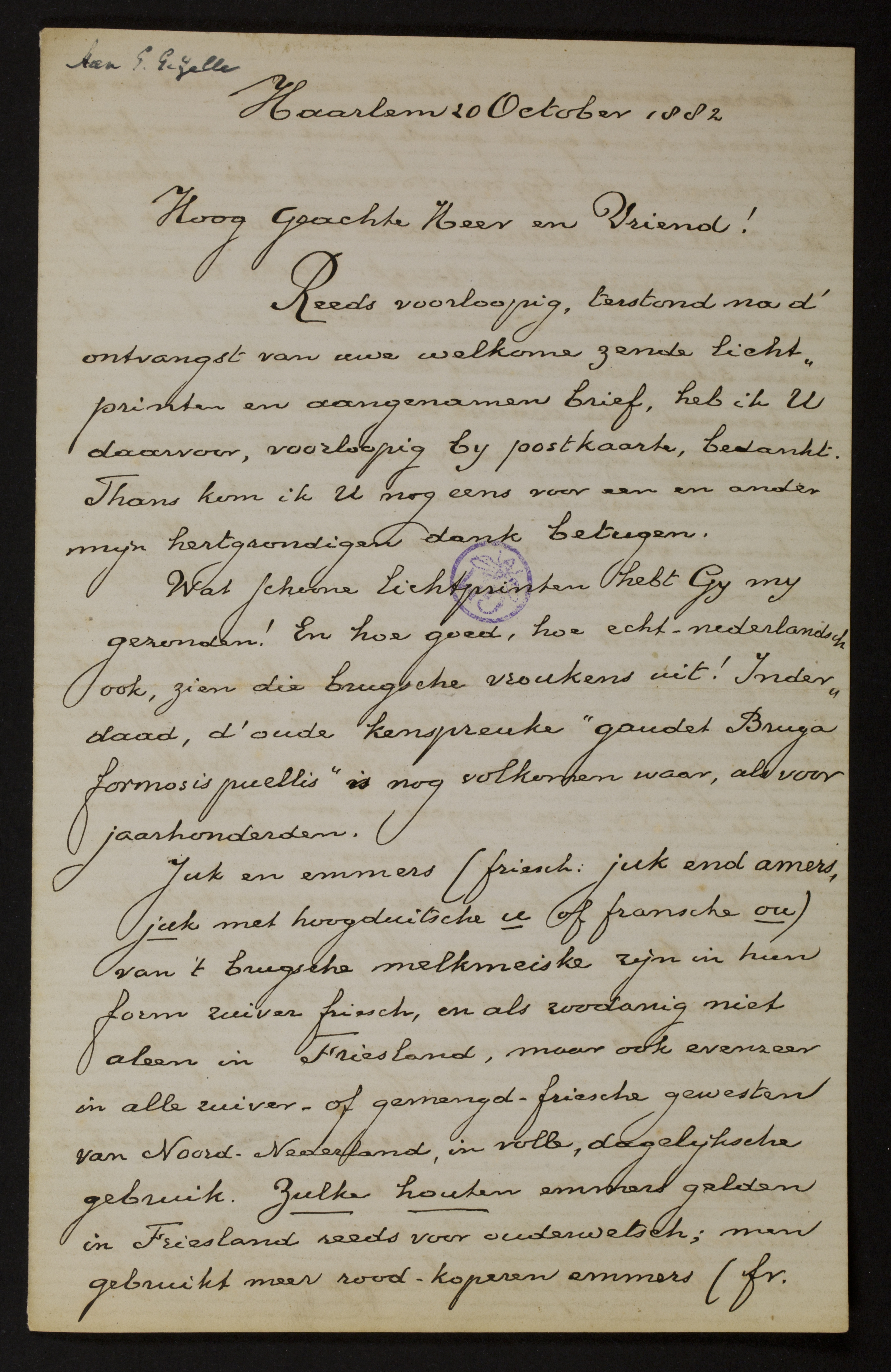 Johan Winkler aan [Guido Gezelle]