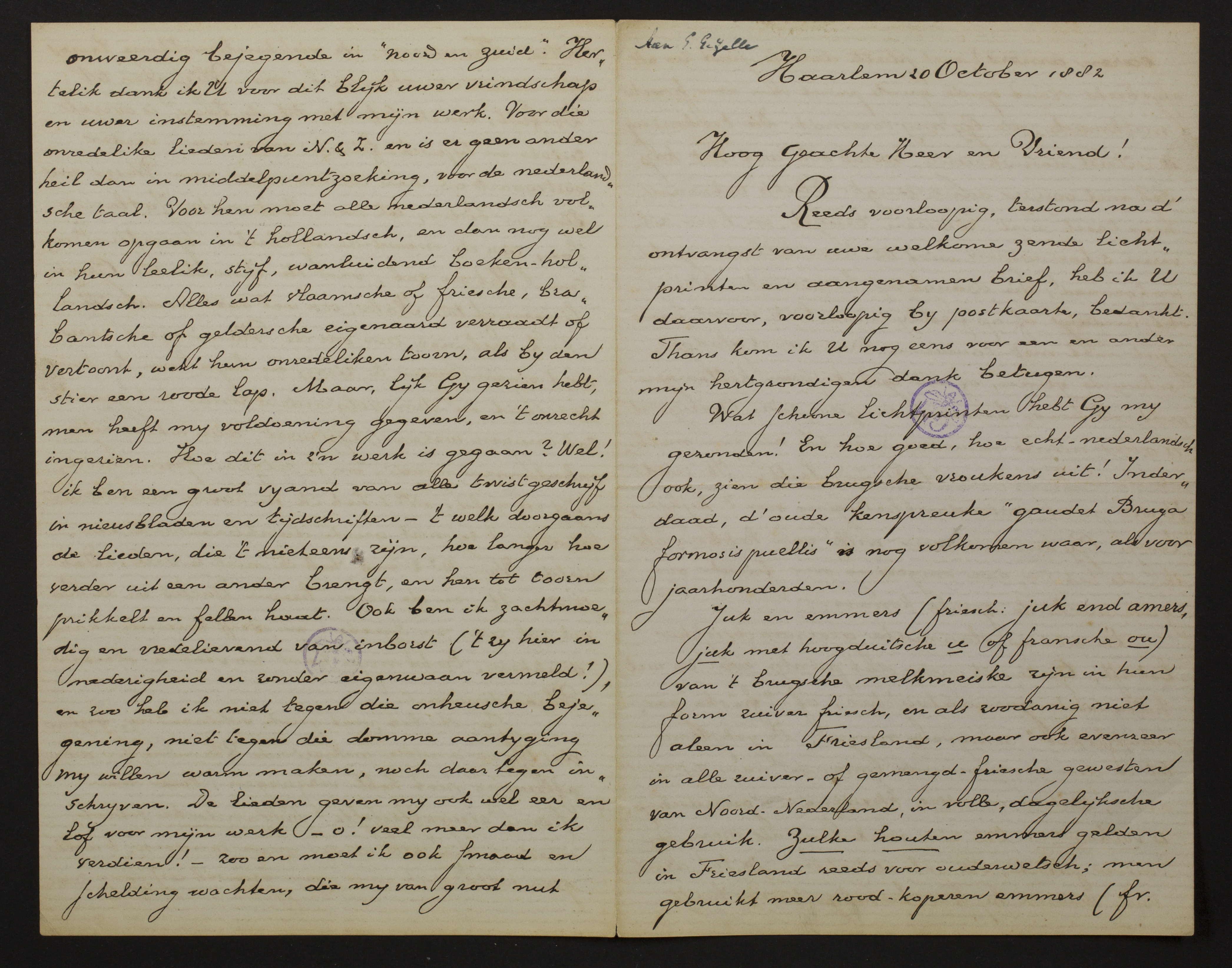 Johan Winkler aan [Guido Gezelle]