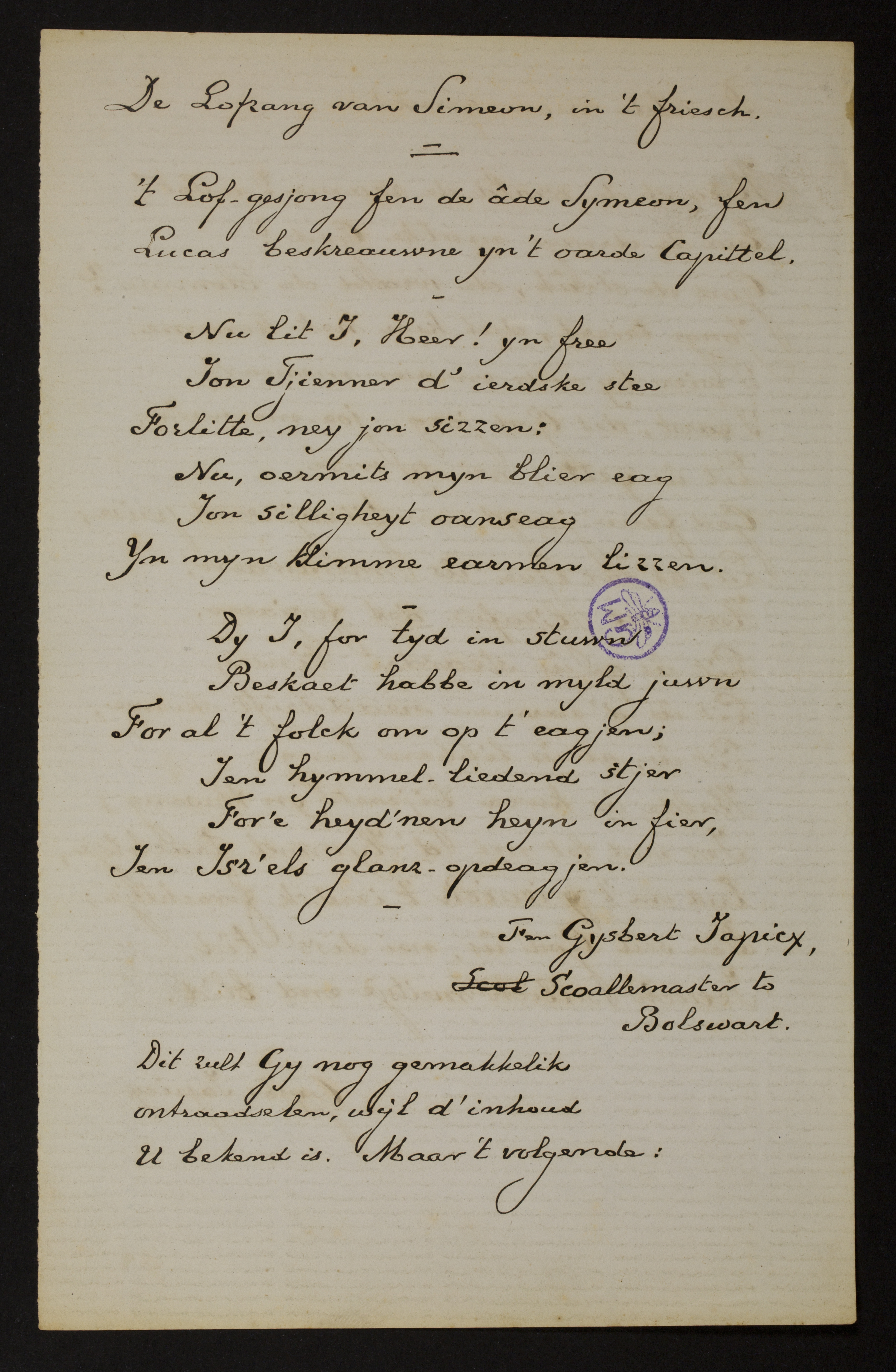 Johan Winkler aan [Guido Gezelle]