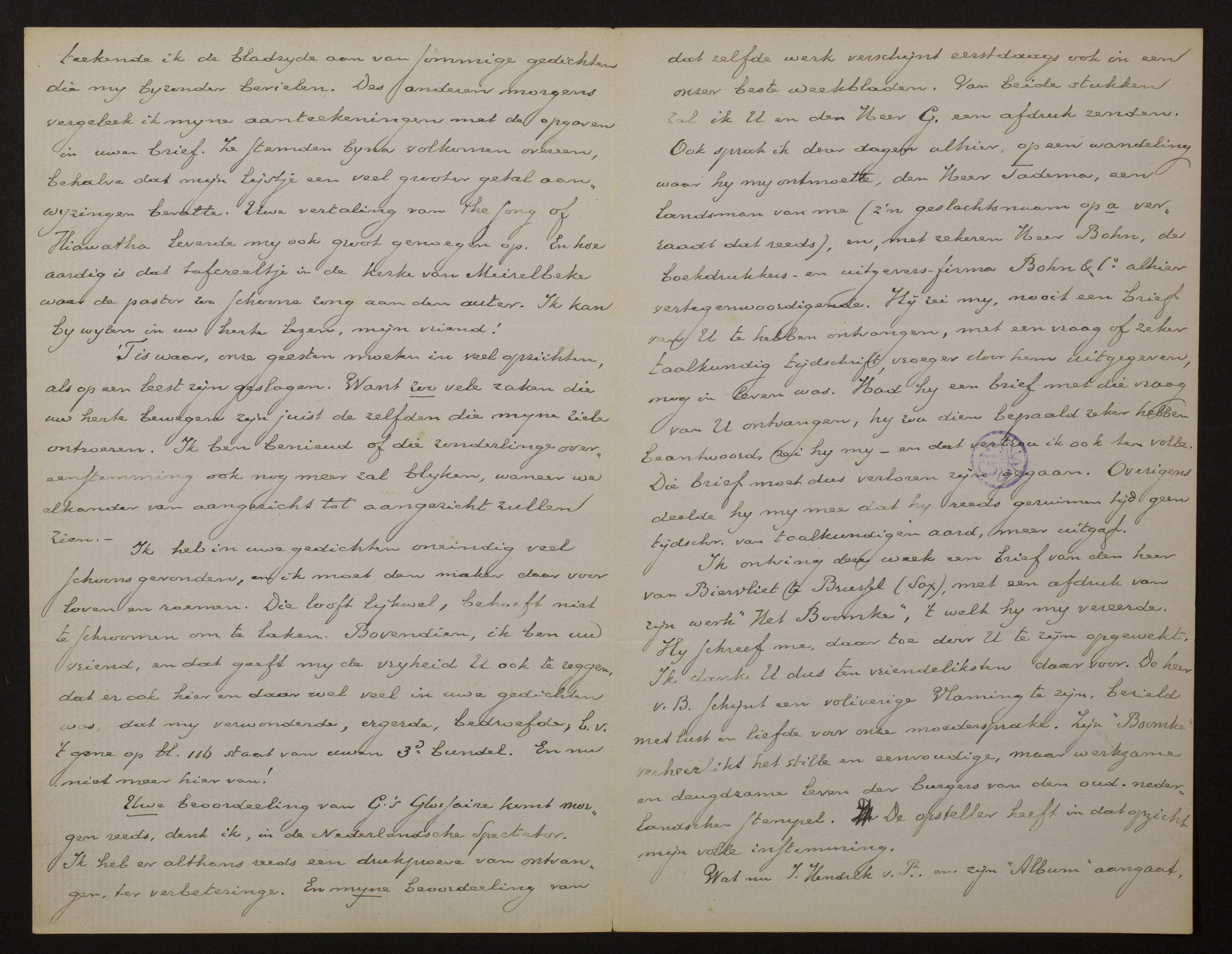 Johan Winkler aan [Guido Gezelle]