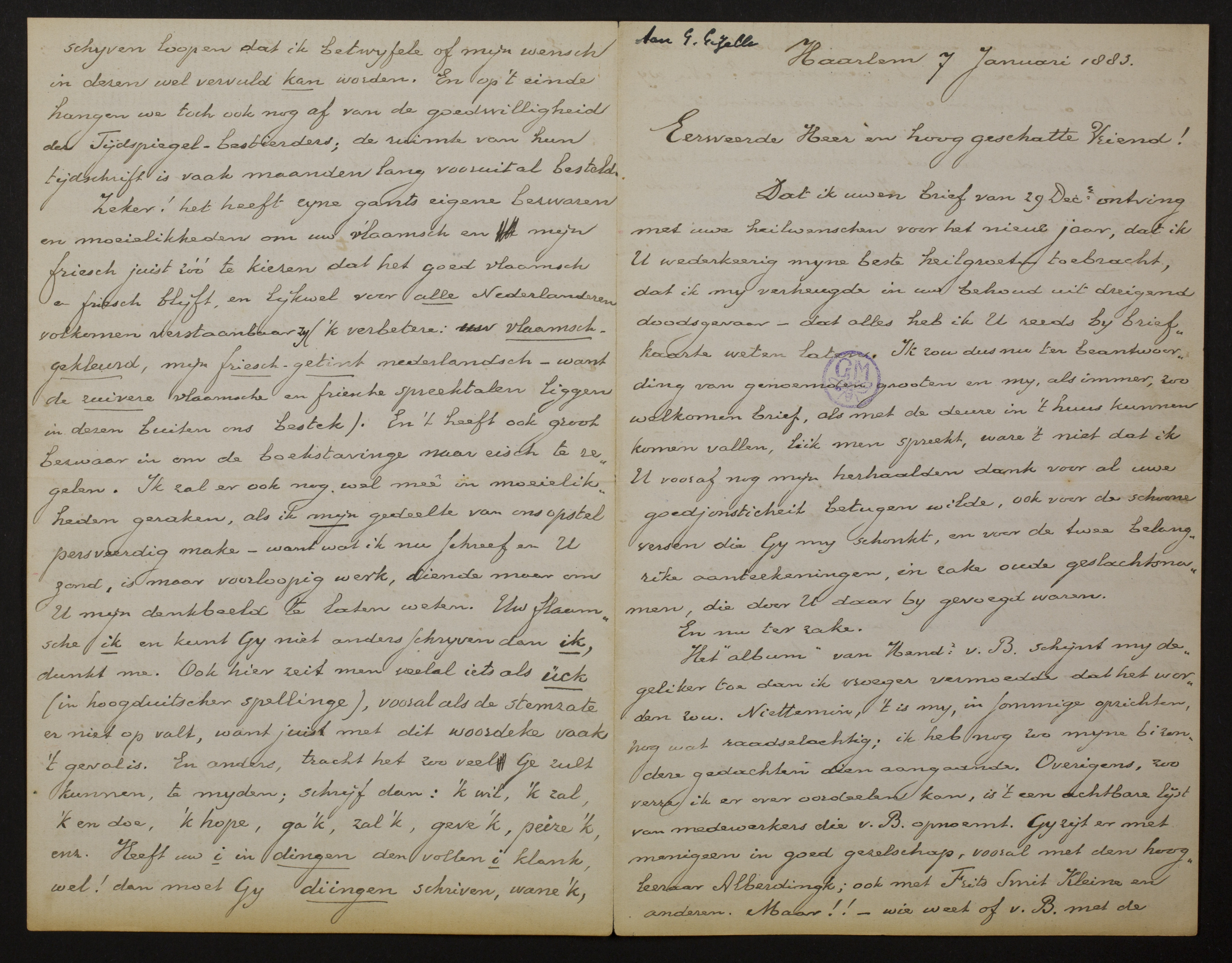 Johan Winkler aan [Guido Gezelle]