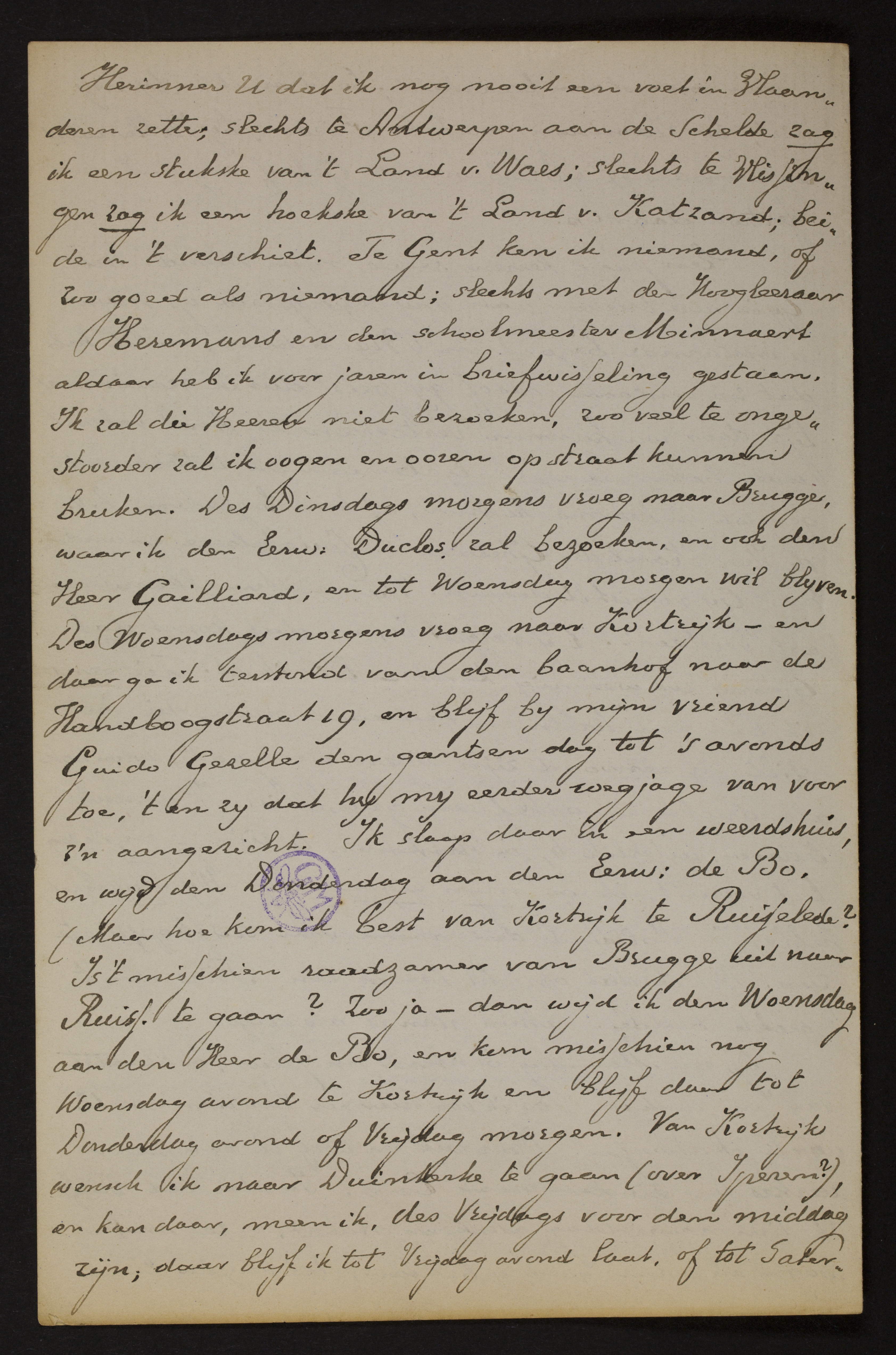 Johan Winkler aan [Guido Gezelle]