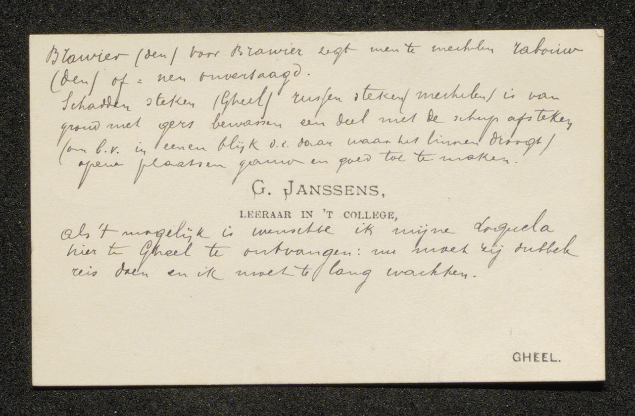 Gustaaf Hendrik Jozef Janssens aan Guido Gezelle