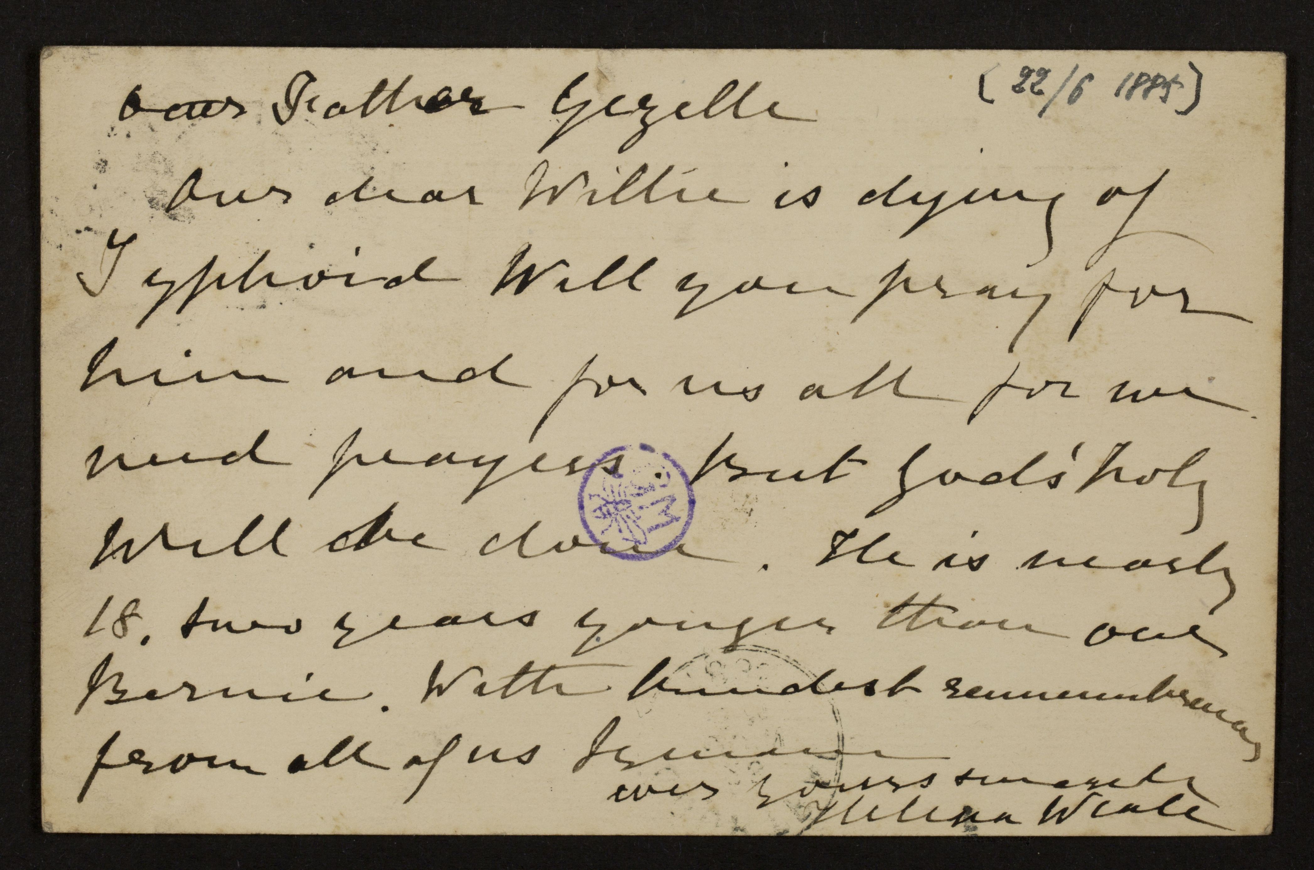 [Helena Amelia Walton] (= mevrouw Helena Weale) aan Guido Gezelle