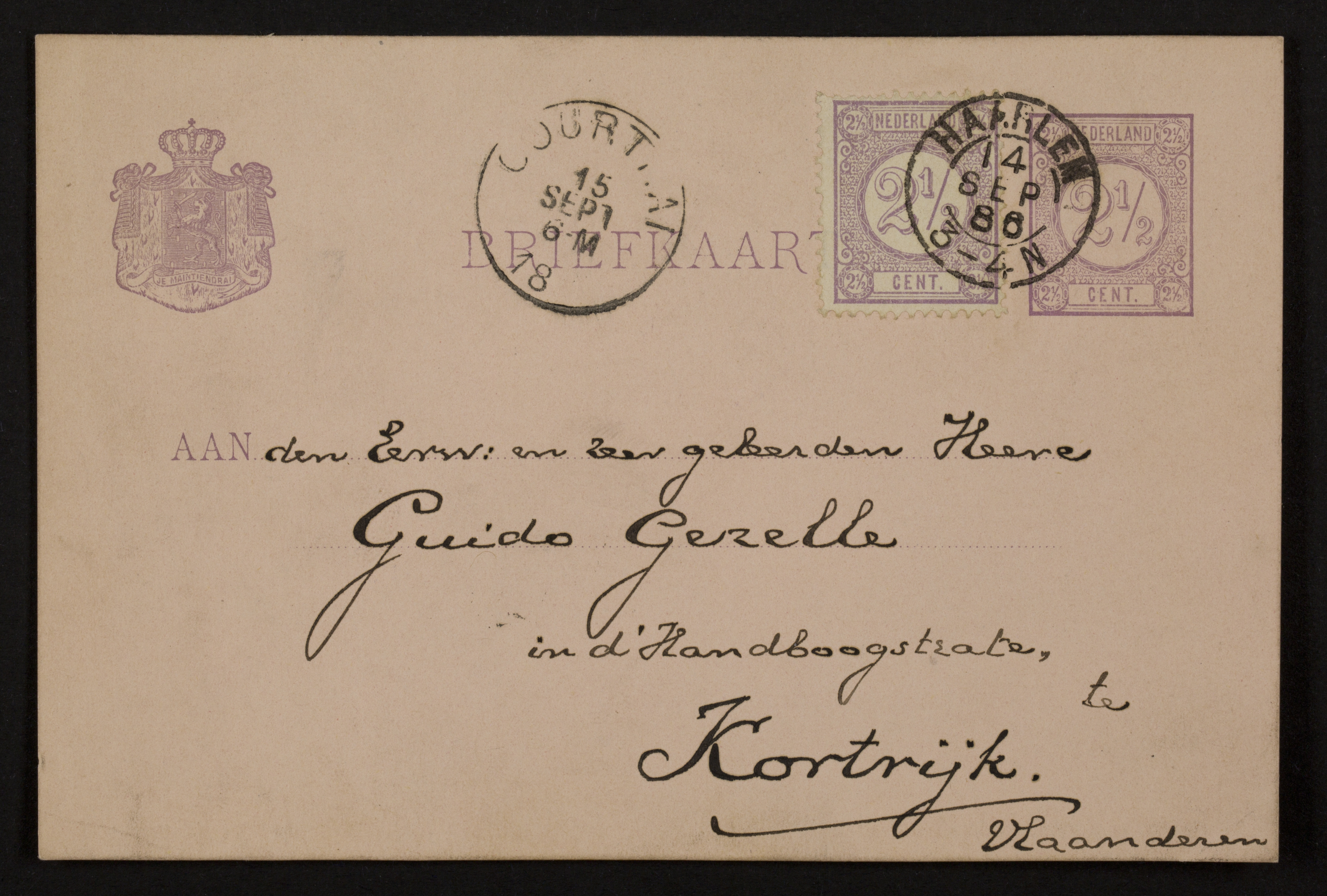 Johan Winkler aan Guido Gezelle