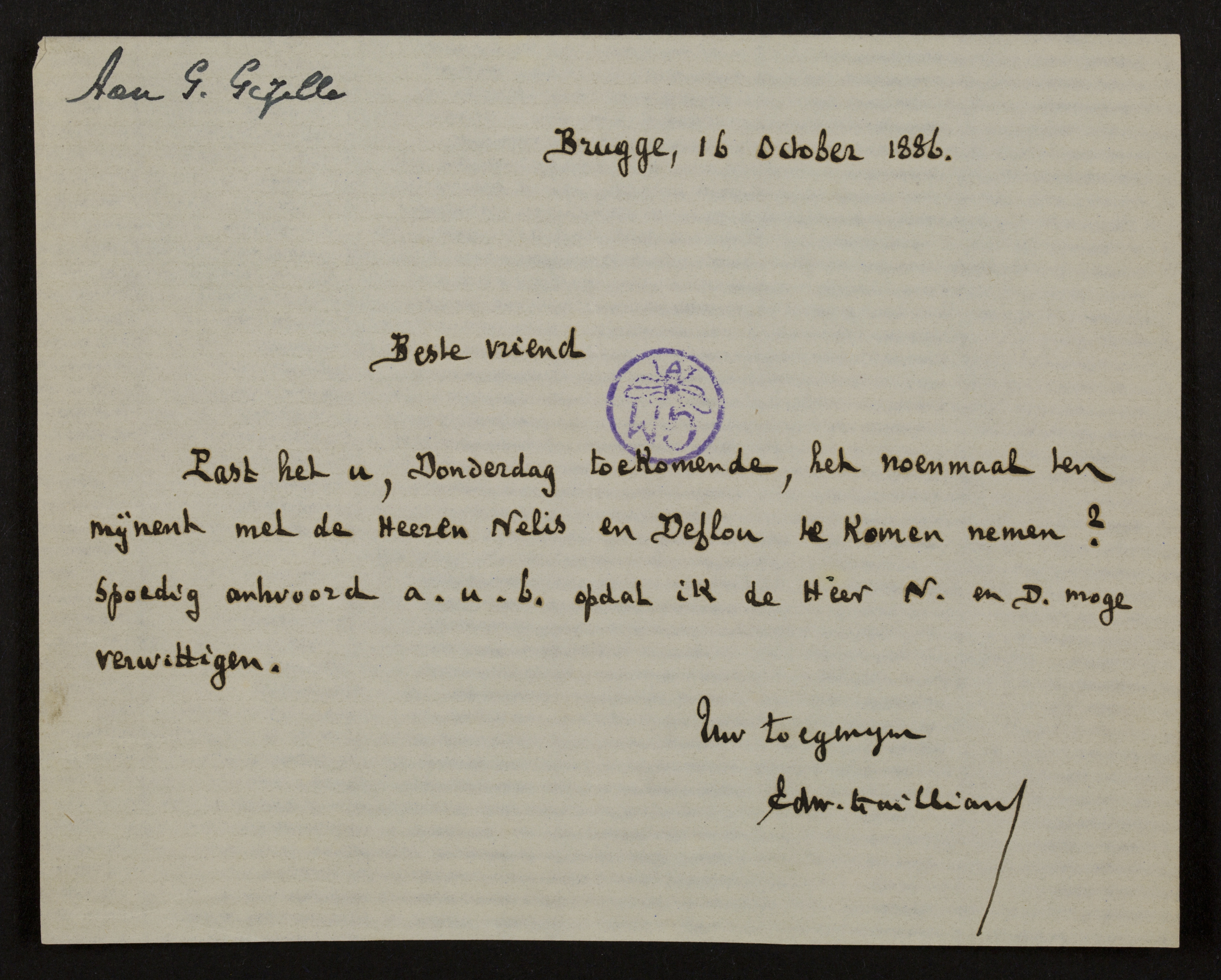 Edward Louis Gailliard aan [Guido Gezelle]