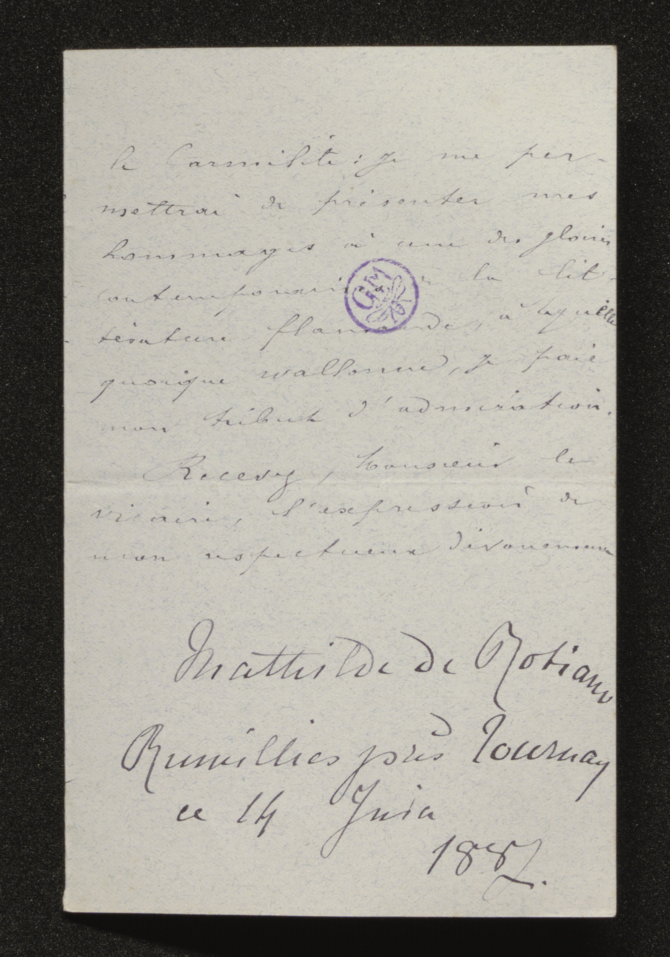 Mathilde Jeanne Marie de Robiano aan [Guido Gezelle]