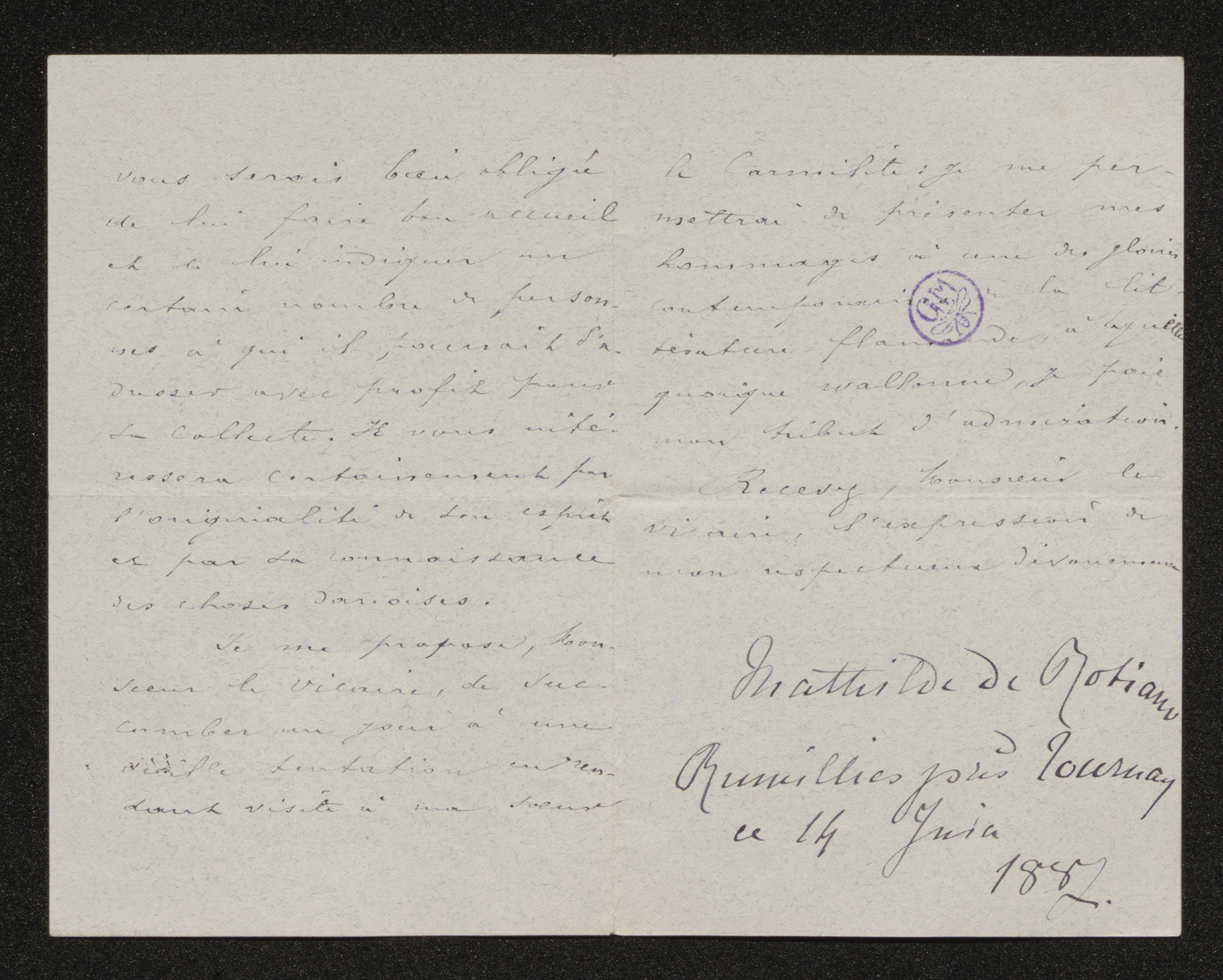 Mathilde Jeanne Marie de Robiano aan [Guido Gezelle]