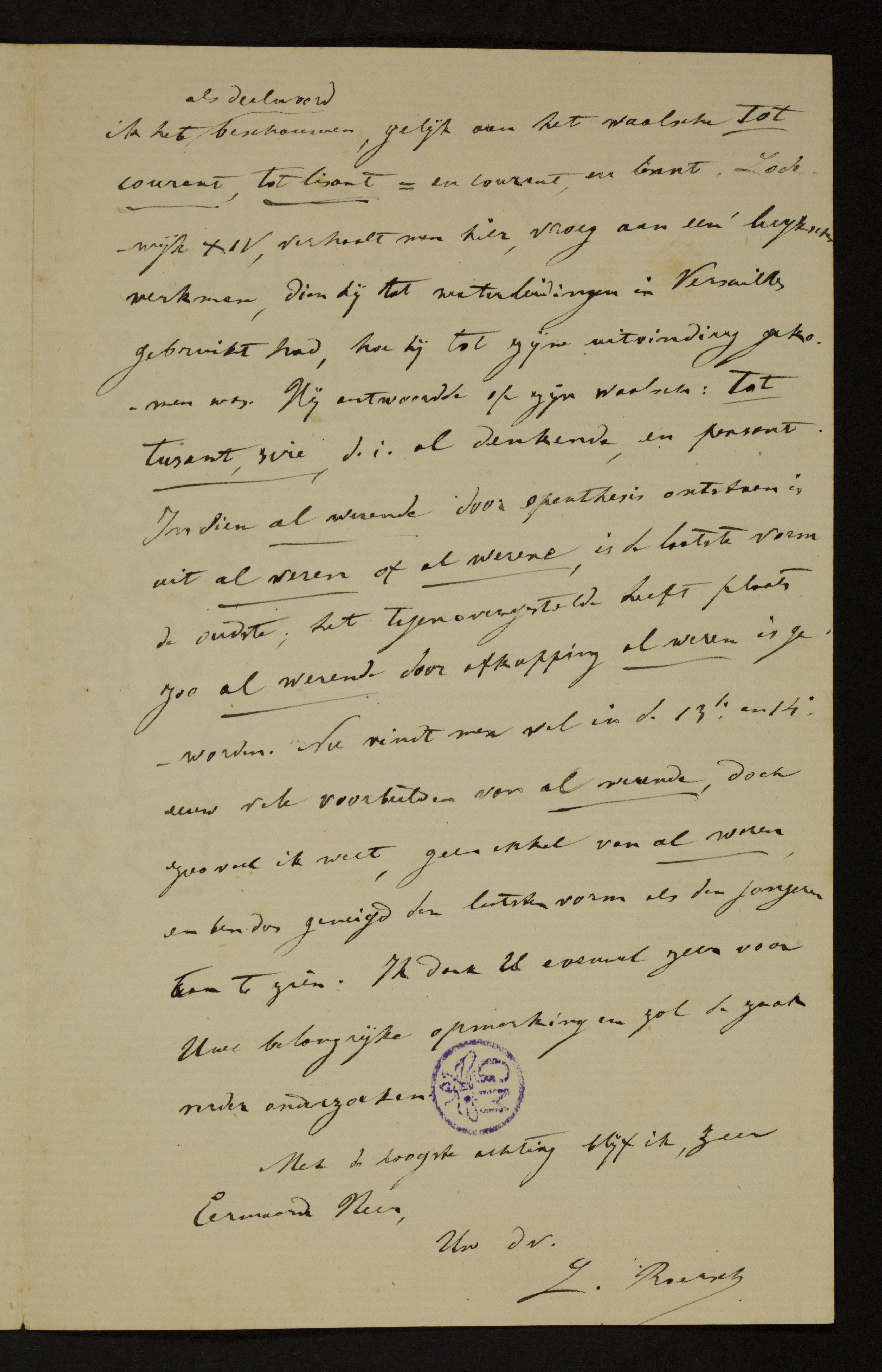 Lodewijk Roersch aan [Guido Gezelle]