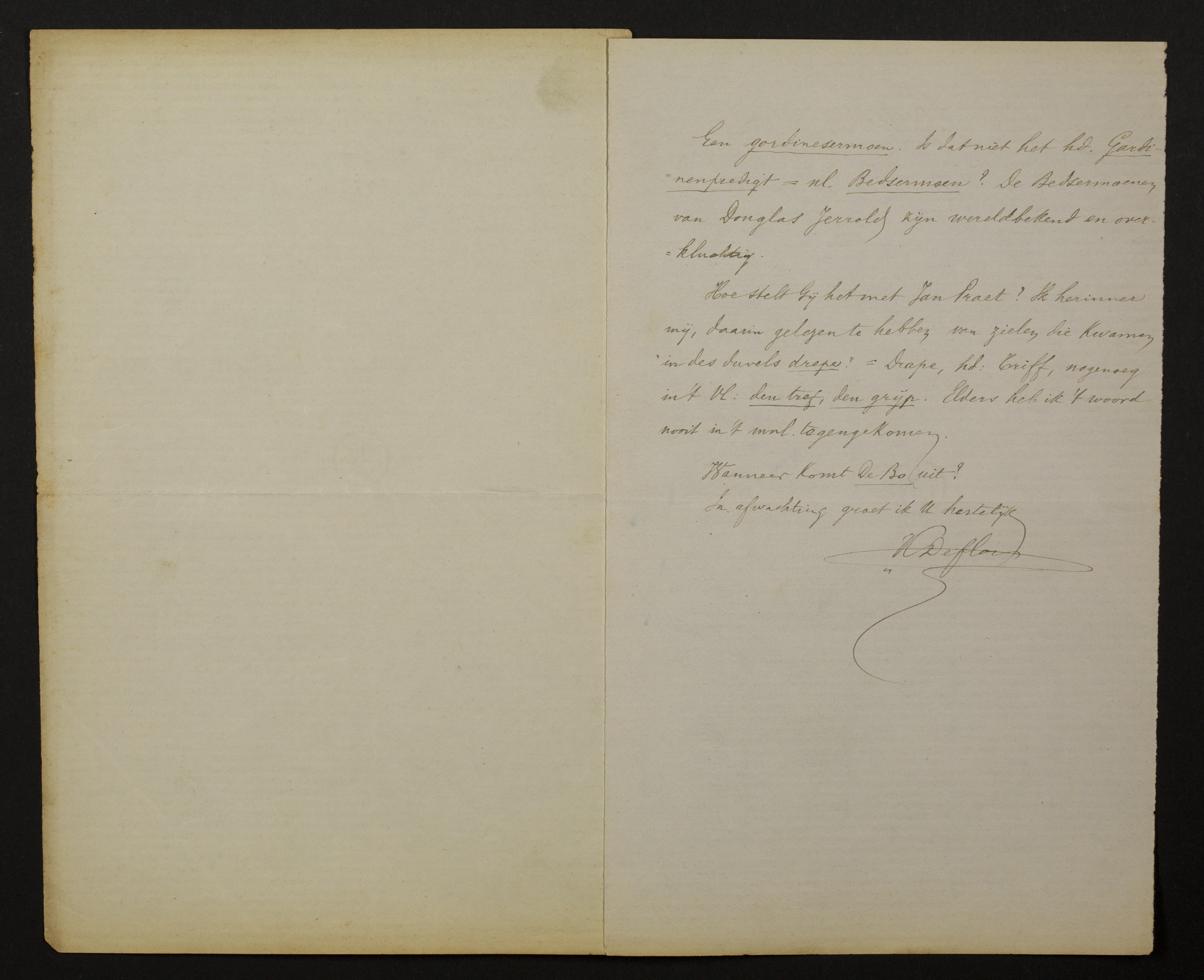 Karel Deflou aan [Guido Gezelle]